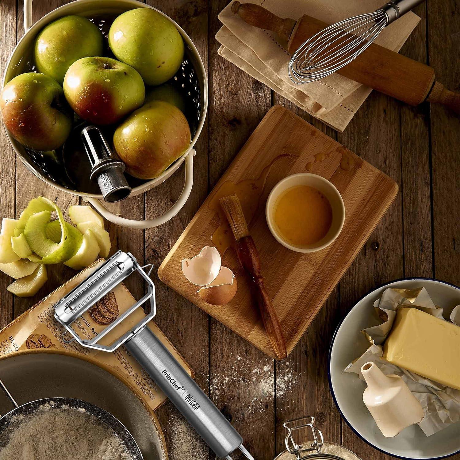 Pelador de Verduras PrinChef 3 en 1 Acero Inoxidable Ergonómico