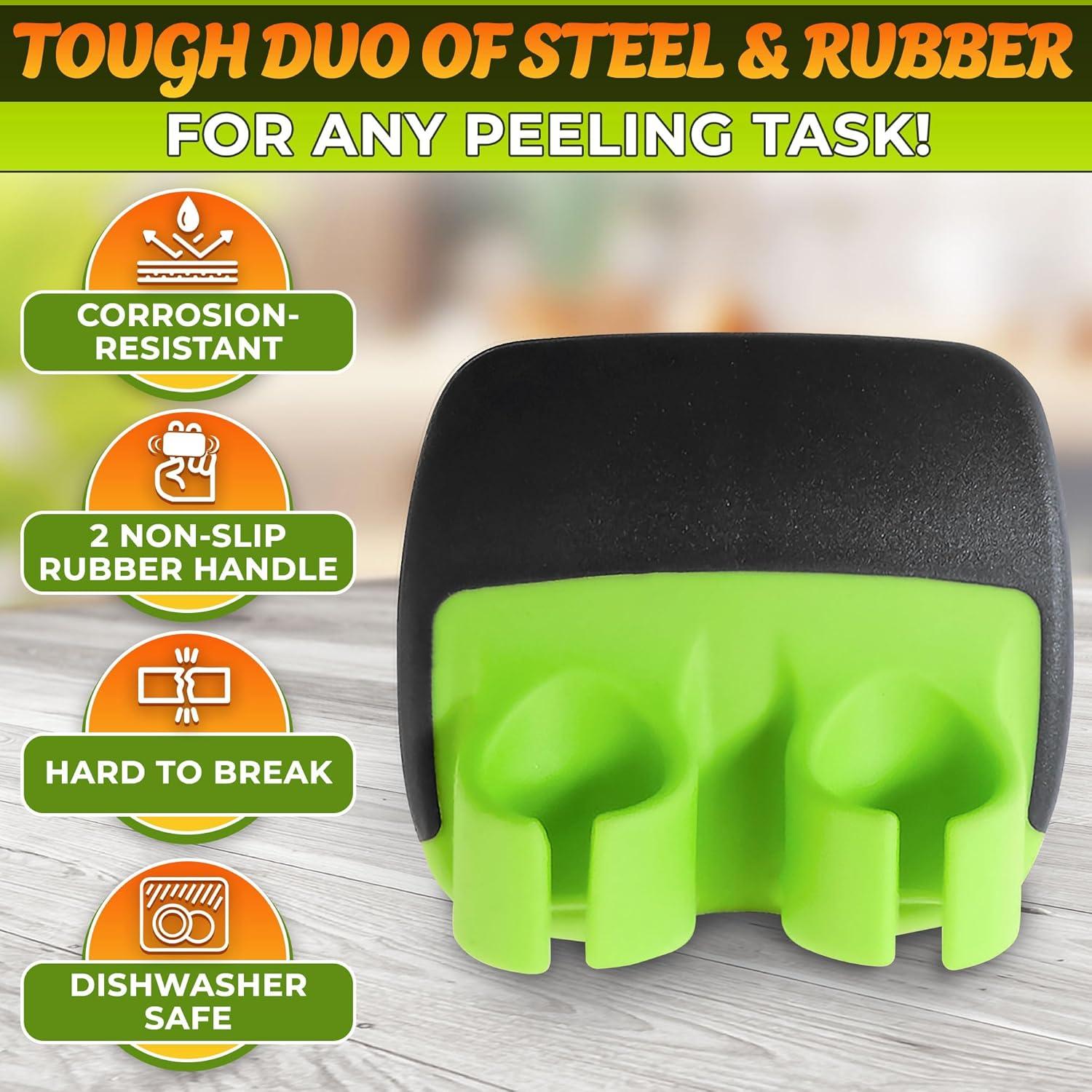 Pelador de Verduras Ergonómico V TOWER - Silicona y Acero Inoxidable