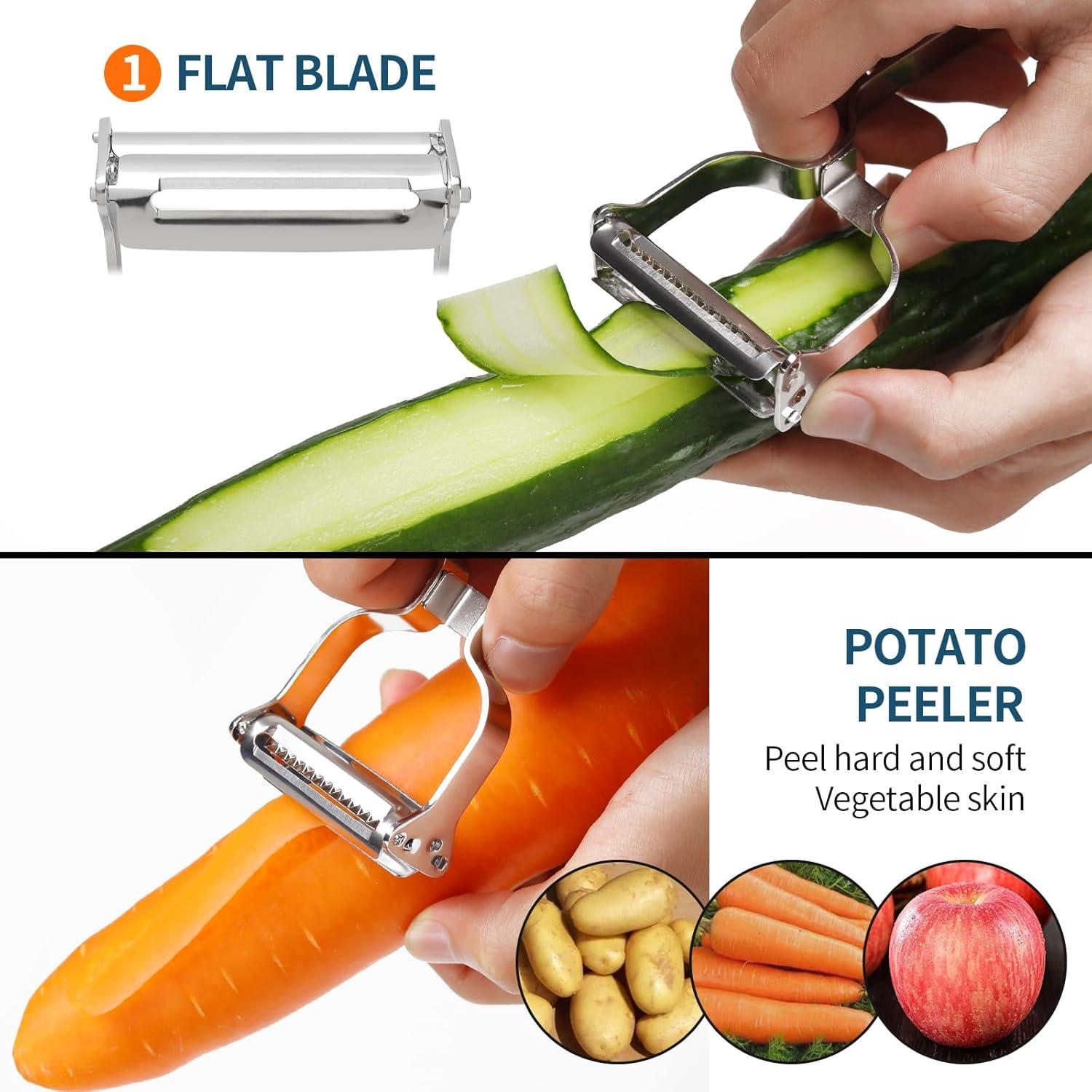 Pelador de Verduras BURLIHOME Doble Cuchilla Acero Inoxidable