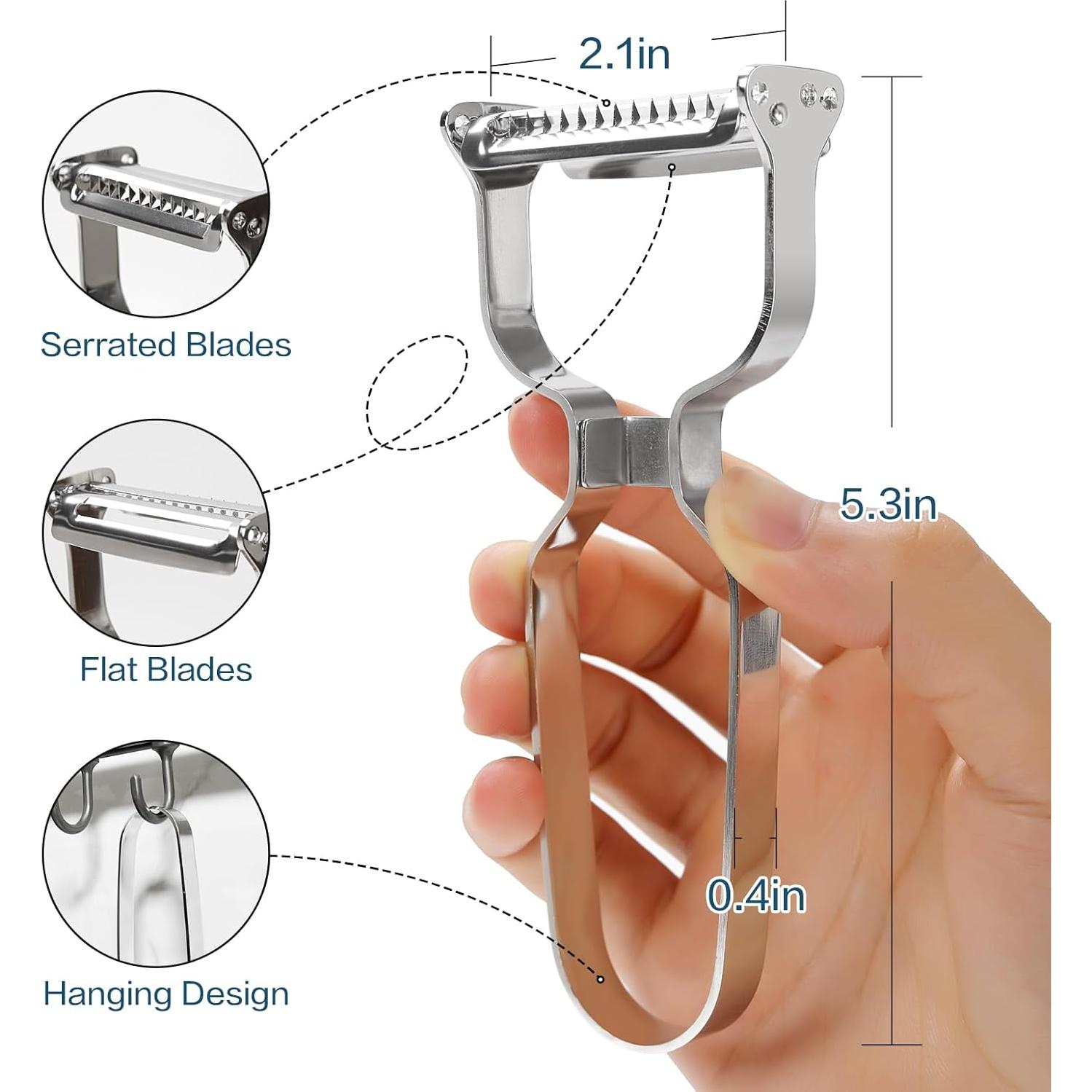 Pelador de Verduras BURLIHOME Doble Cuchilla Acero Inoxidable