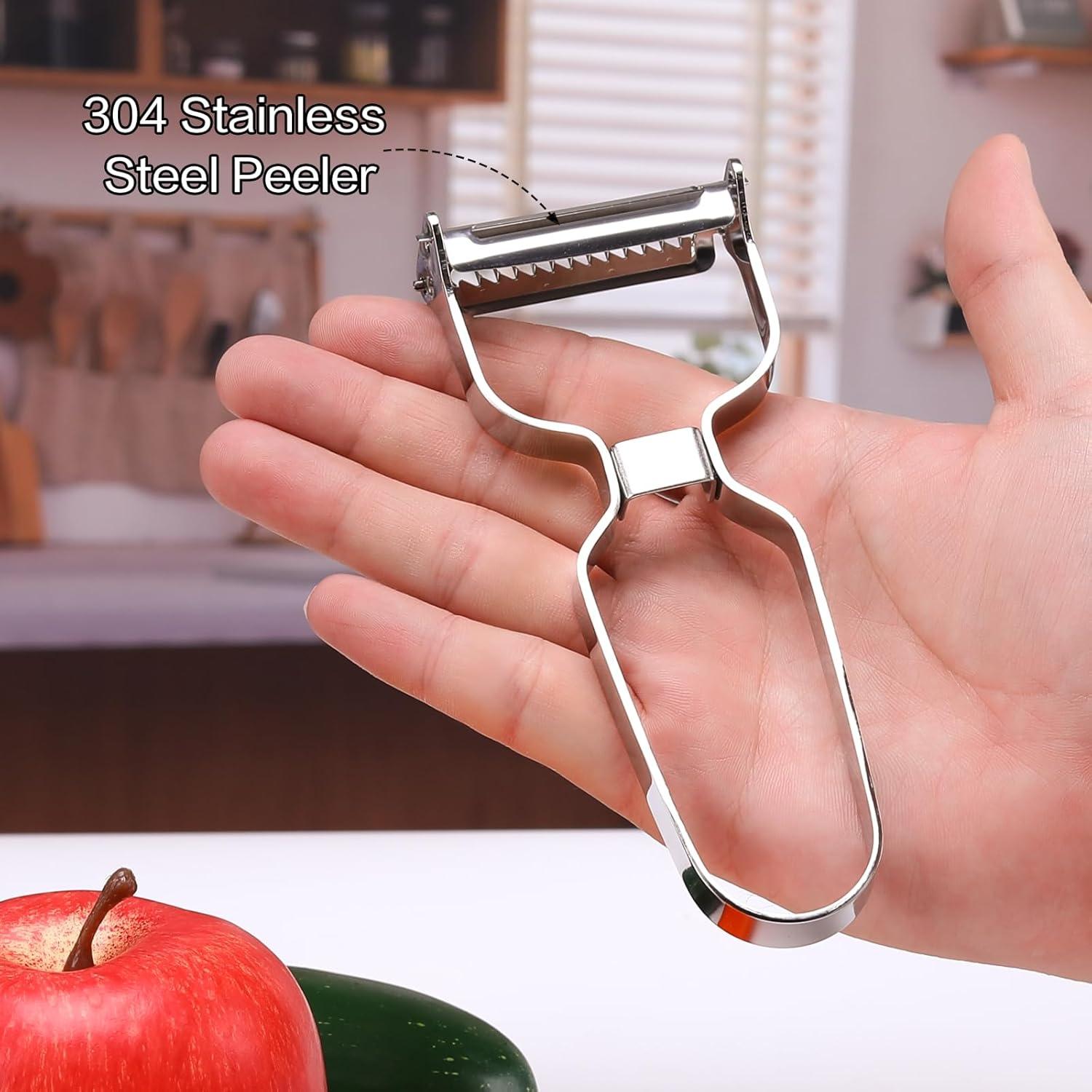 Pelador de Verduras BURLIHOME Doble Cuchilla Acero Inoxidable