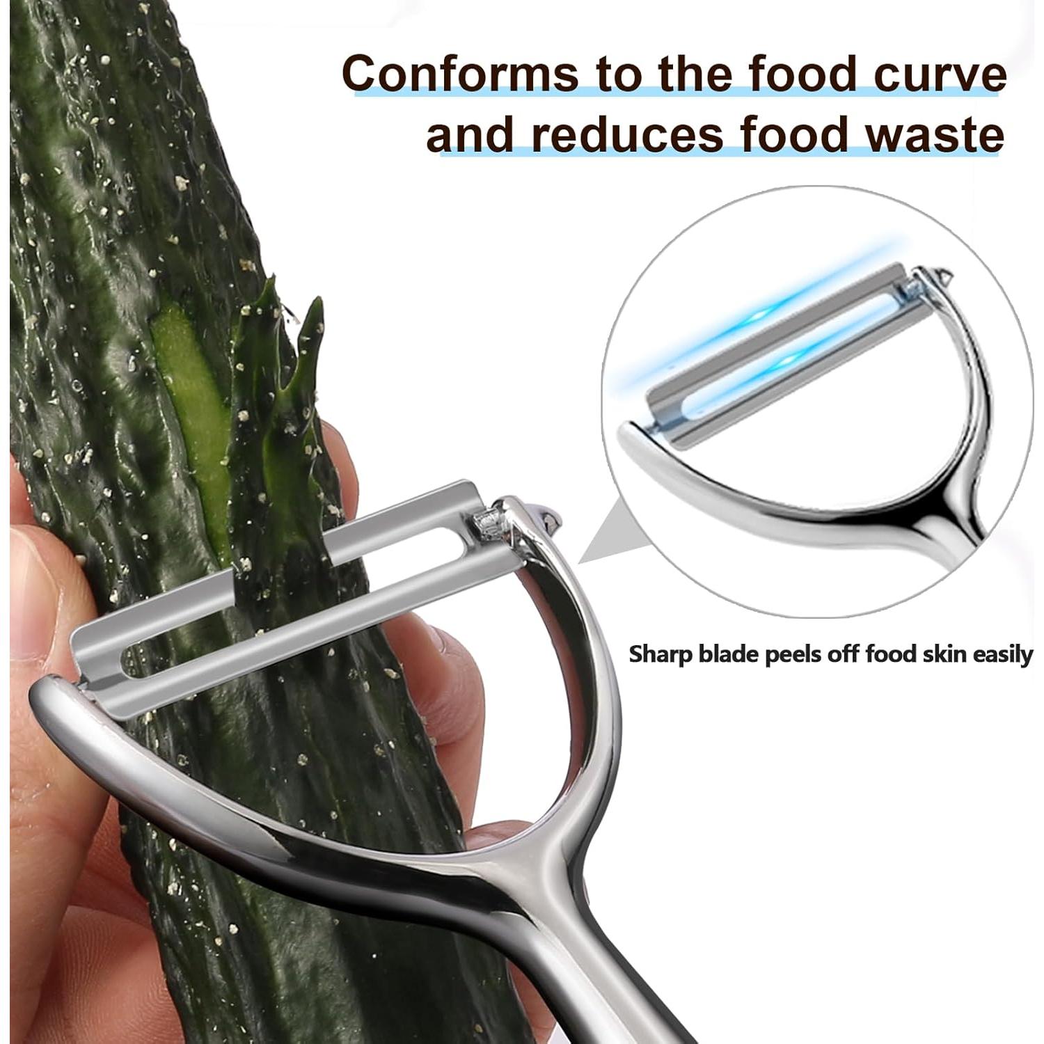 Pelador de Verduras Ergonómico LIIGEMI con Cuchillas de Acero Inoxidable