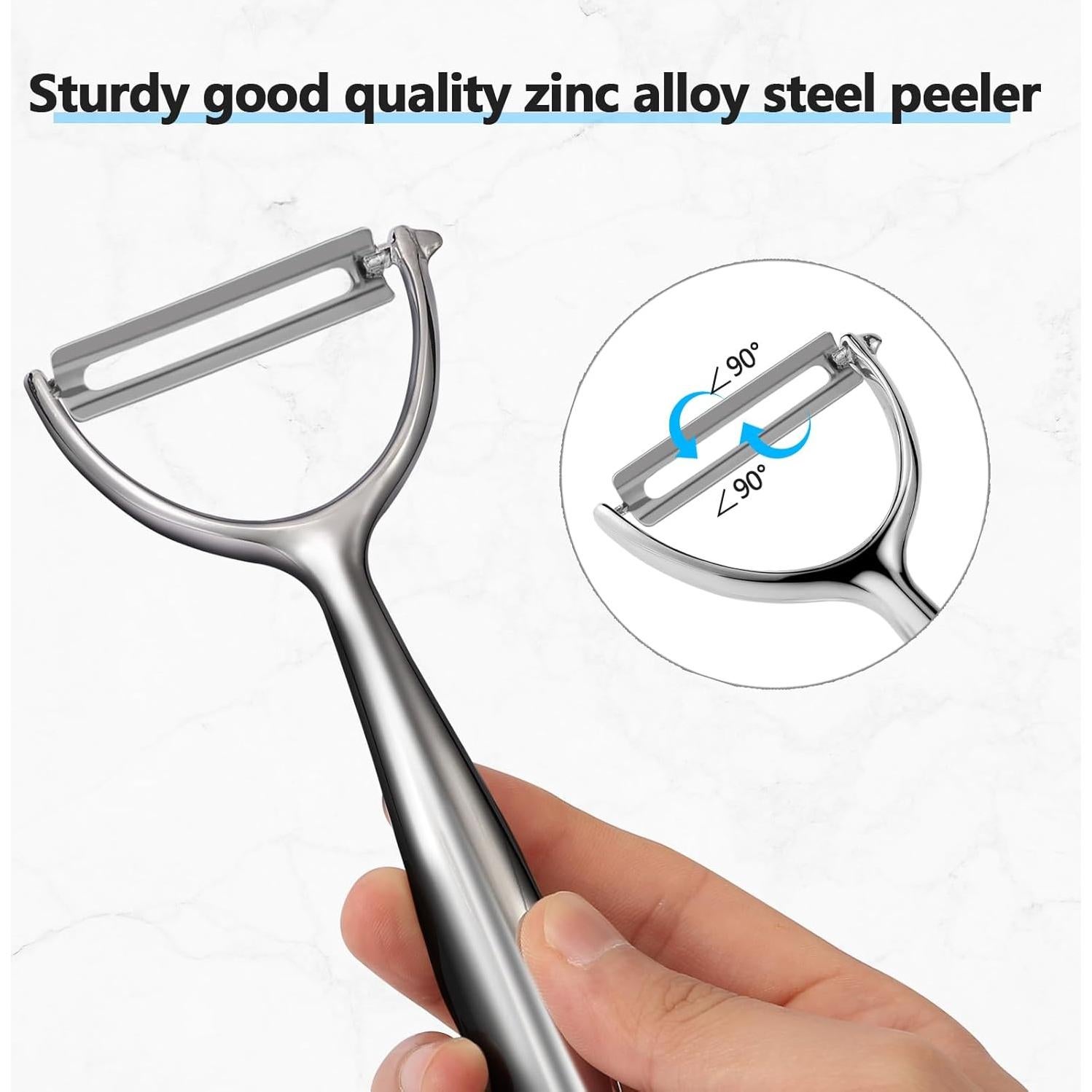 Pelador de Verduras Ergonómico LIIGEMI con Cuchillas de Acero Inoxidable