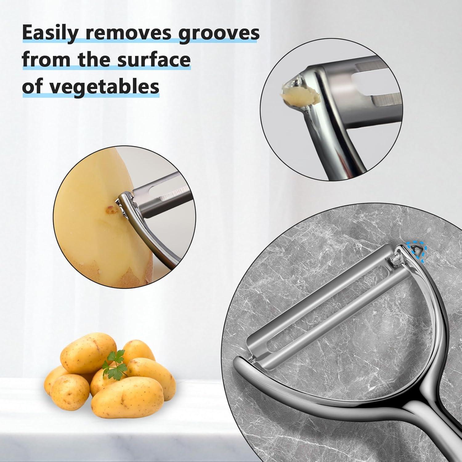 Pelador de Verduras Ergonómico LIIGEMI con Cuchillas de Acero Inoxidable