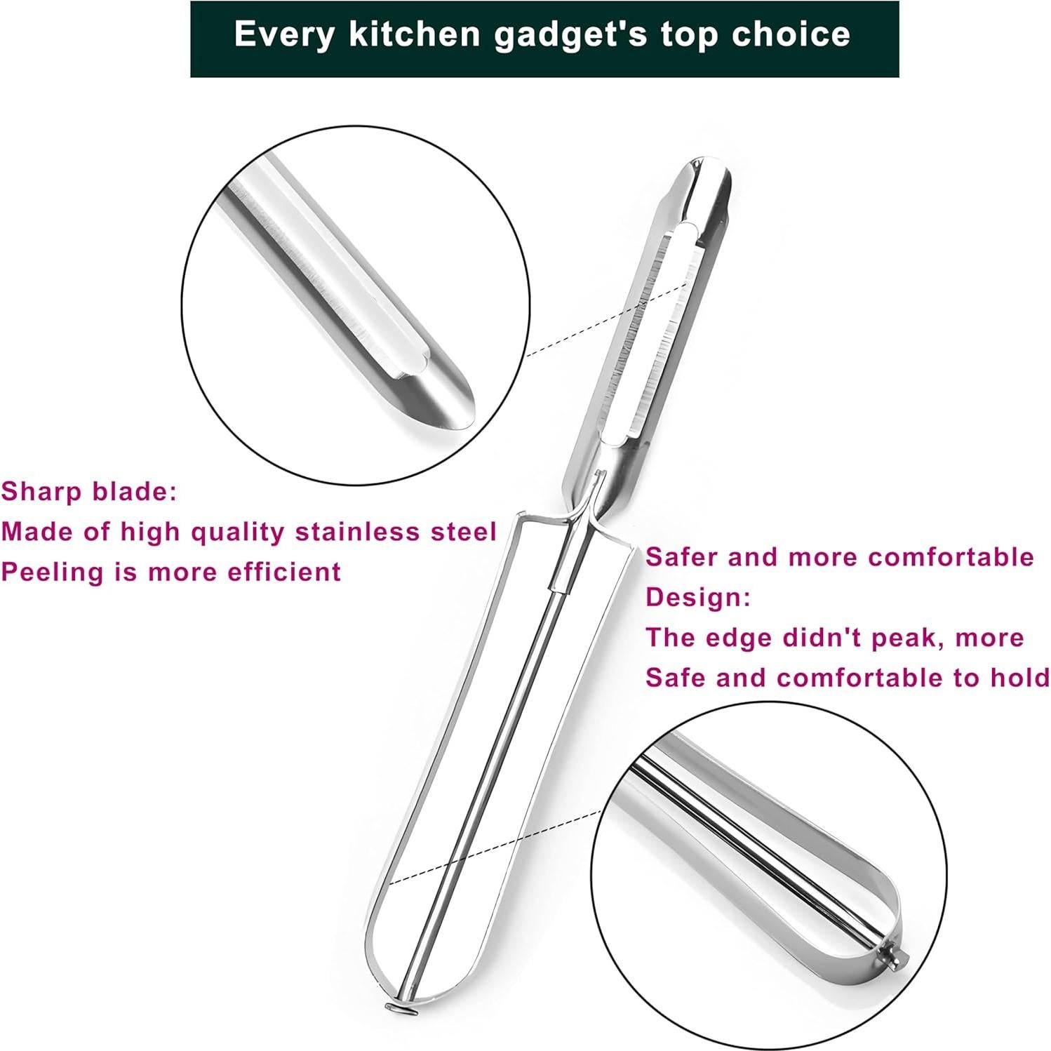 Peladores de Verduras SoKalChw, Acero Inoxidable, 2 Piezas