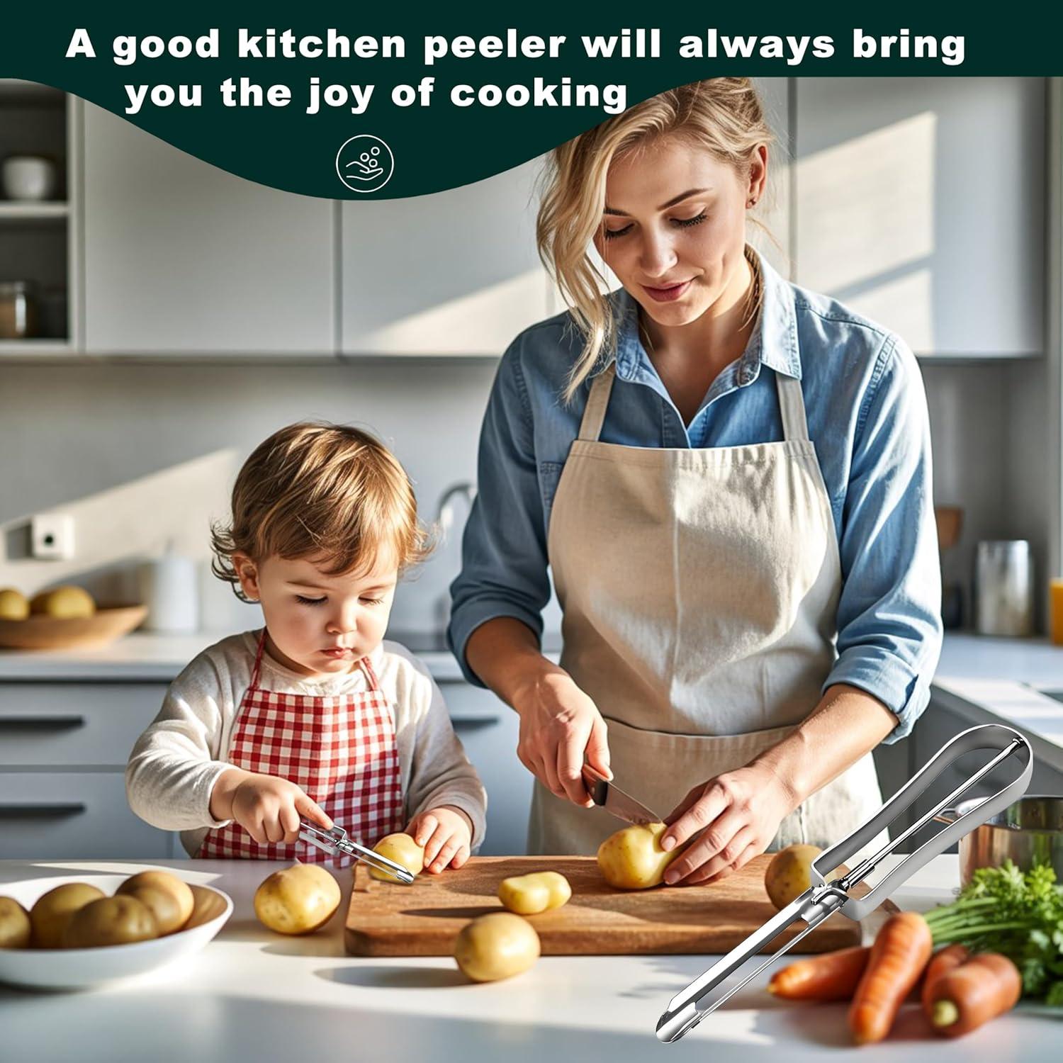 Peladores de Verduras SoKalChw, Acero Inoxidable, 2 Piezas