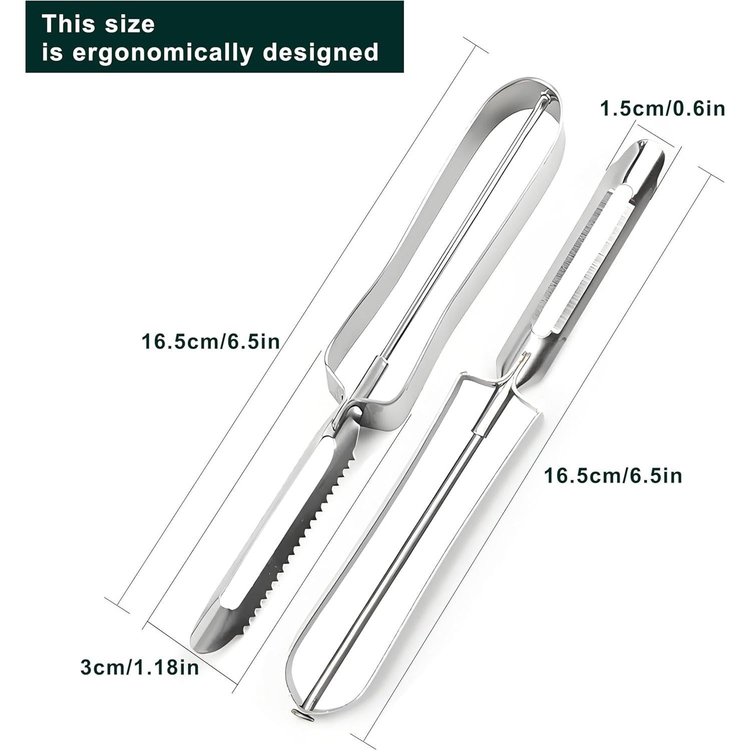Peladores de Verduras SoKalChw, Acero Inoxidable, 2 Piezas