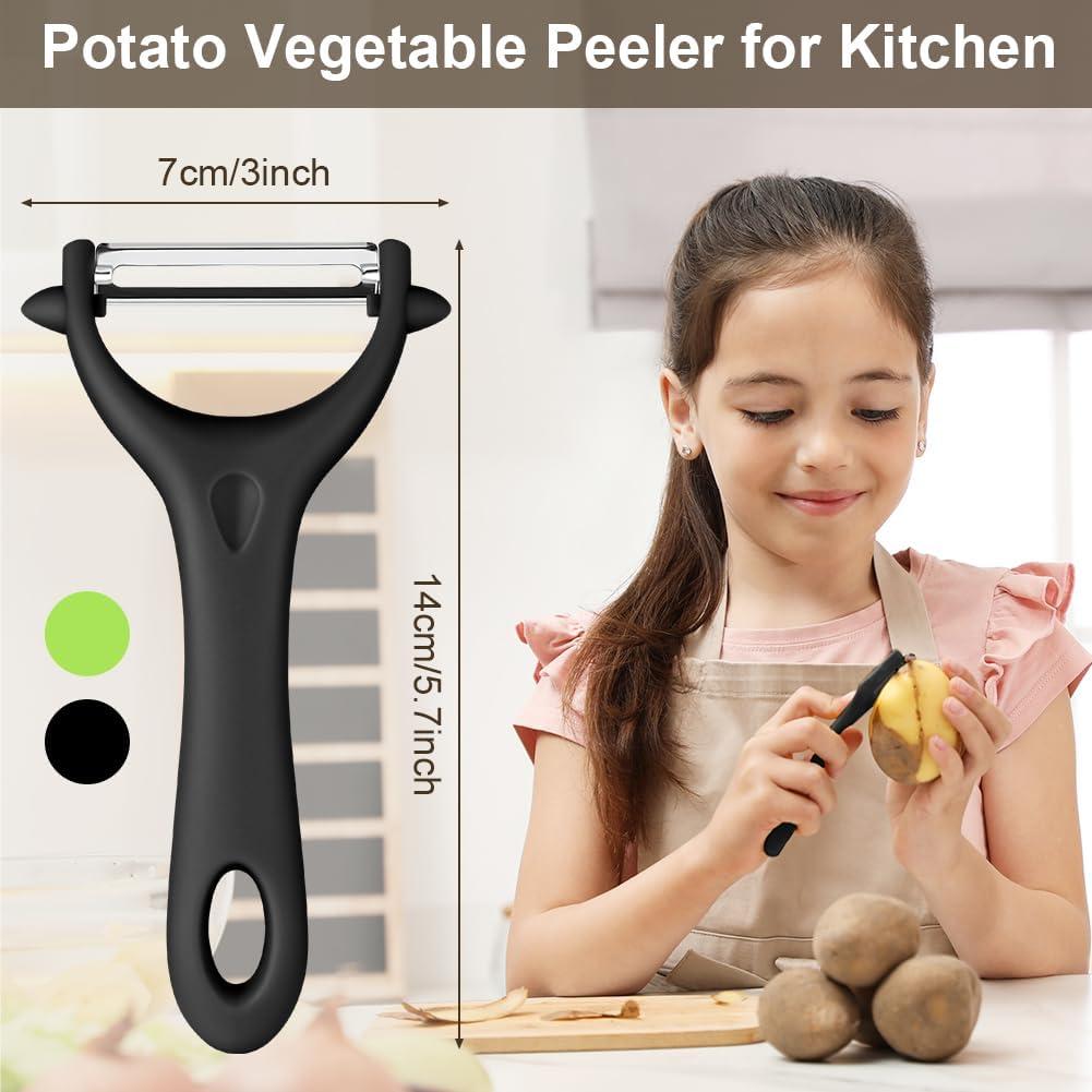 Pelador de Verduras AUAUY 2 Piezas Acero Inoxidable Ergonómico