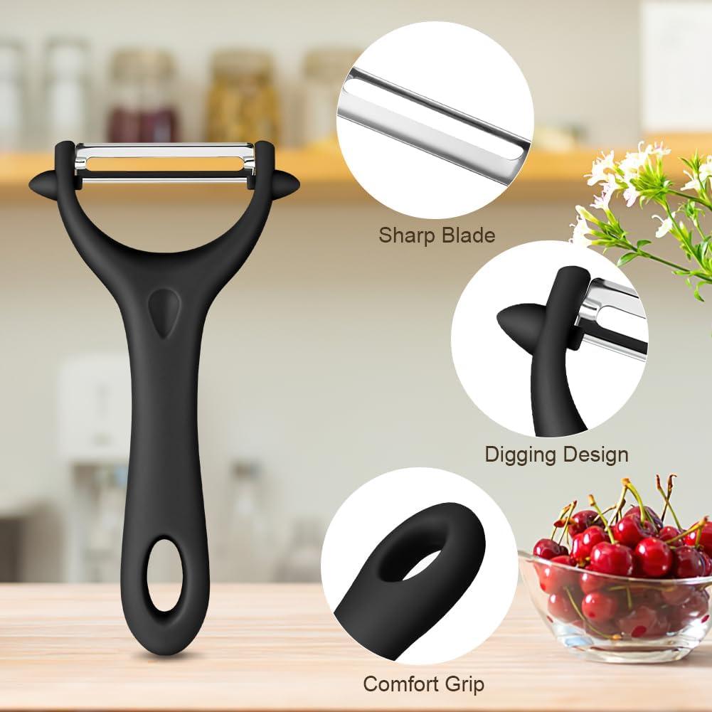 Pelador de Verduras AUAUY 2 Piezas Acero Inoxidable Ergonómico