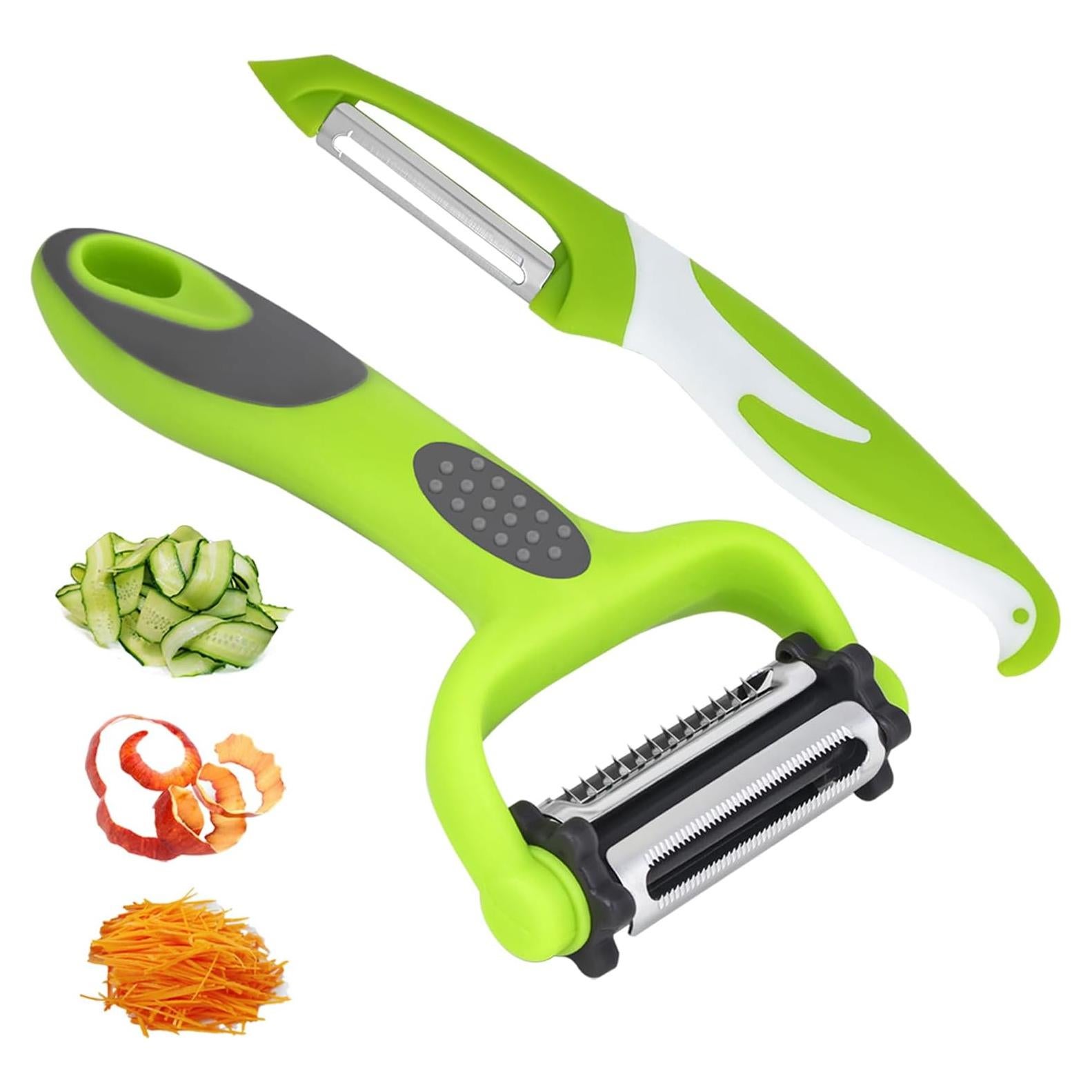 Pelador 3 en 1 SAIOTER con Mango Antideslizante y Cuchillas de Acero Inoxidable