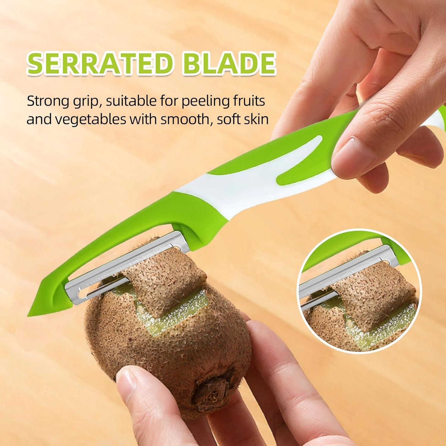 Pelador 3 en 1 SAIOTER con Mango Antideslizante y Cuchillas de Acero Inoxidable