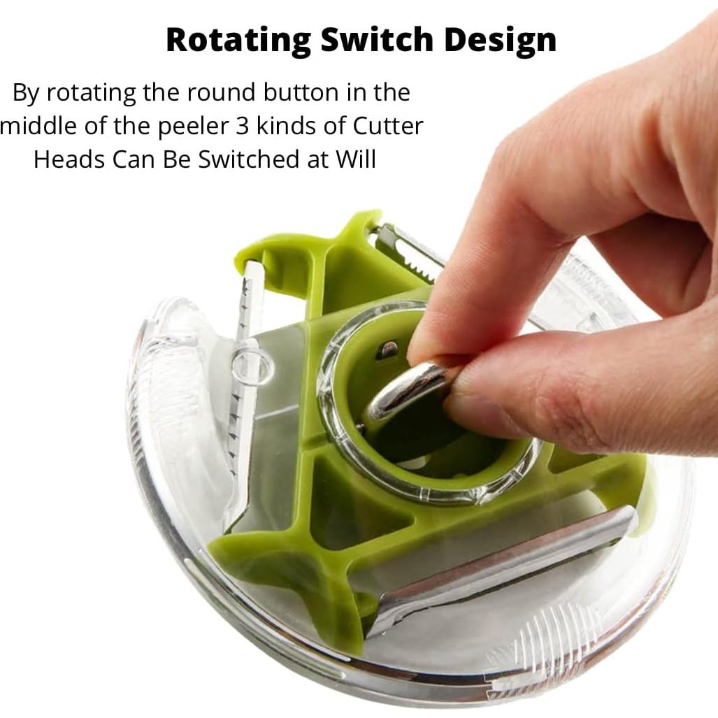 Pelador Multifuncional 3 en 1 Studio Olive Acero Inoxidable