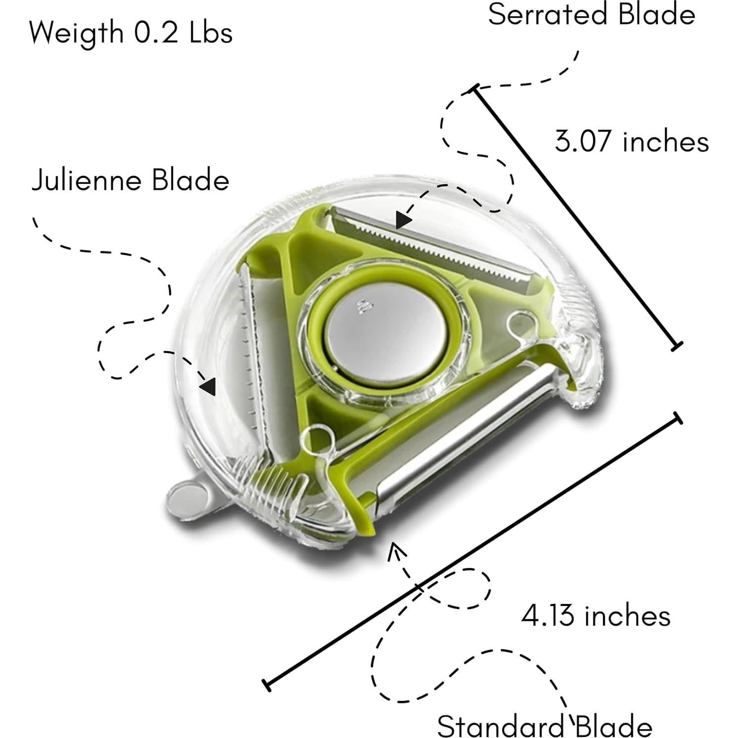 Pelador Multifuncional 3 en 1 Studio Olive Acero Inoxidable