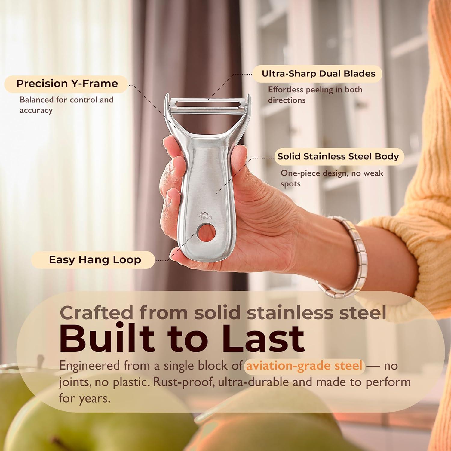 Pelador de Verduras TheDOM 100% Acero Inoxidable Ergonómico