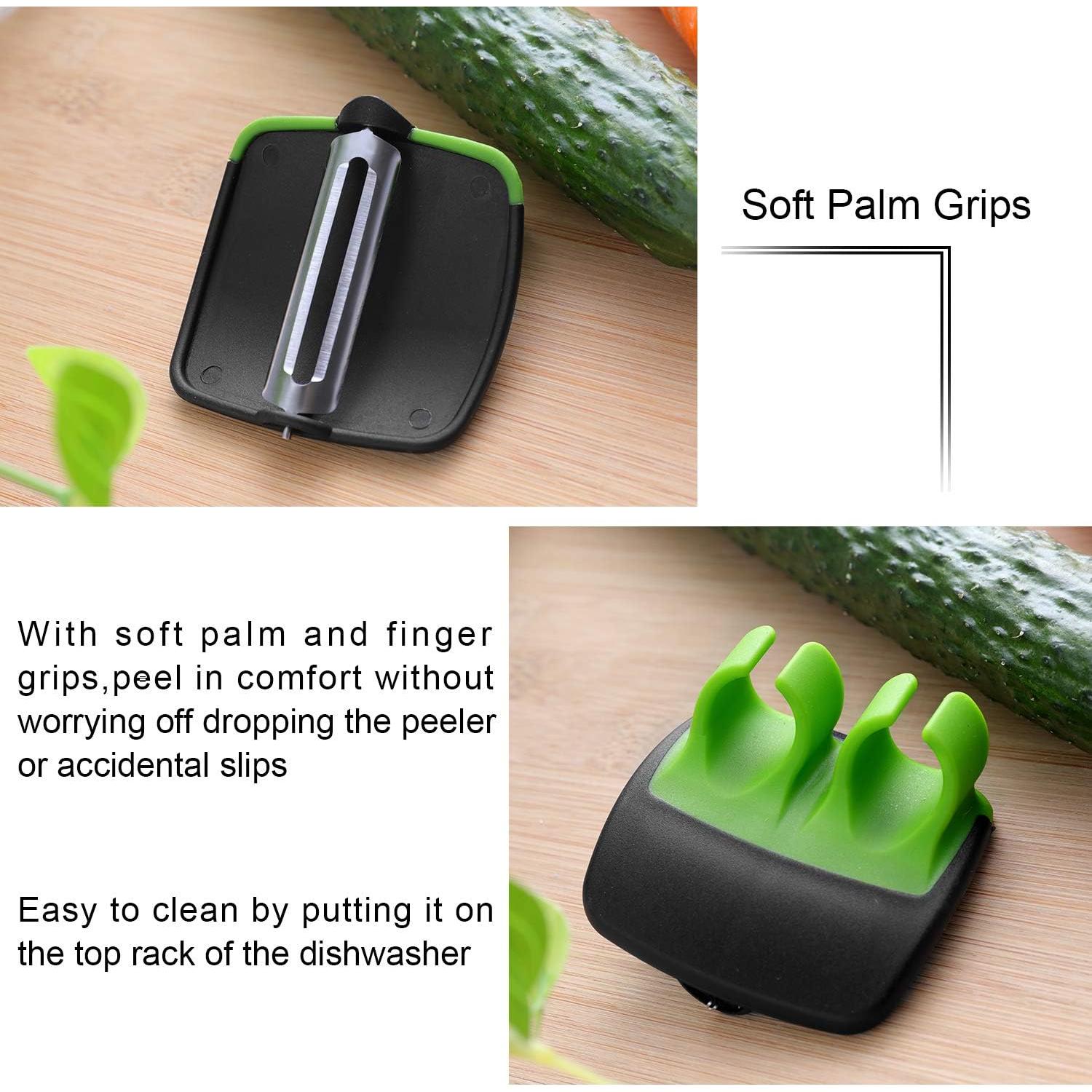 Peladores de Verduras Mudder 4 Piezas con Agarre Ergonómico