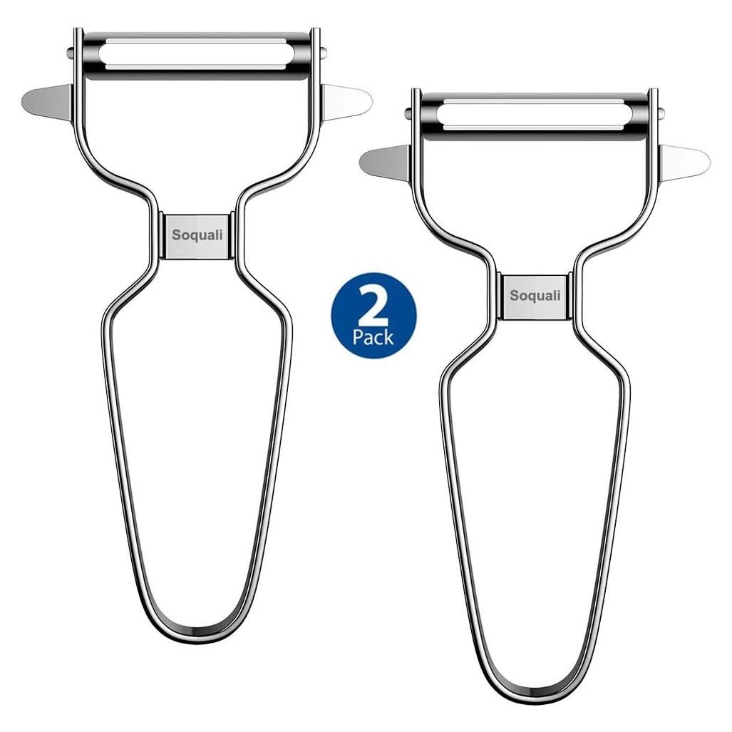 Peladores de Verduras Soquali Acero Inoxidable - Paquete de 2