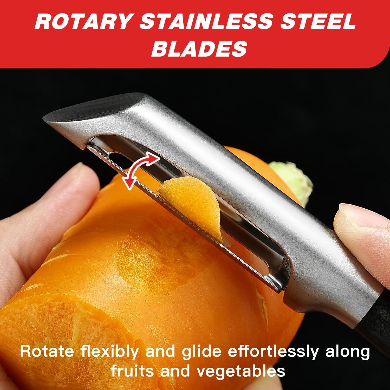 Pelador de Cocina KULUNER Acero Inoxidable 304 Mango de Madera