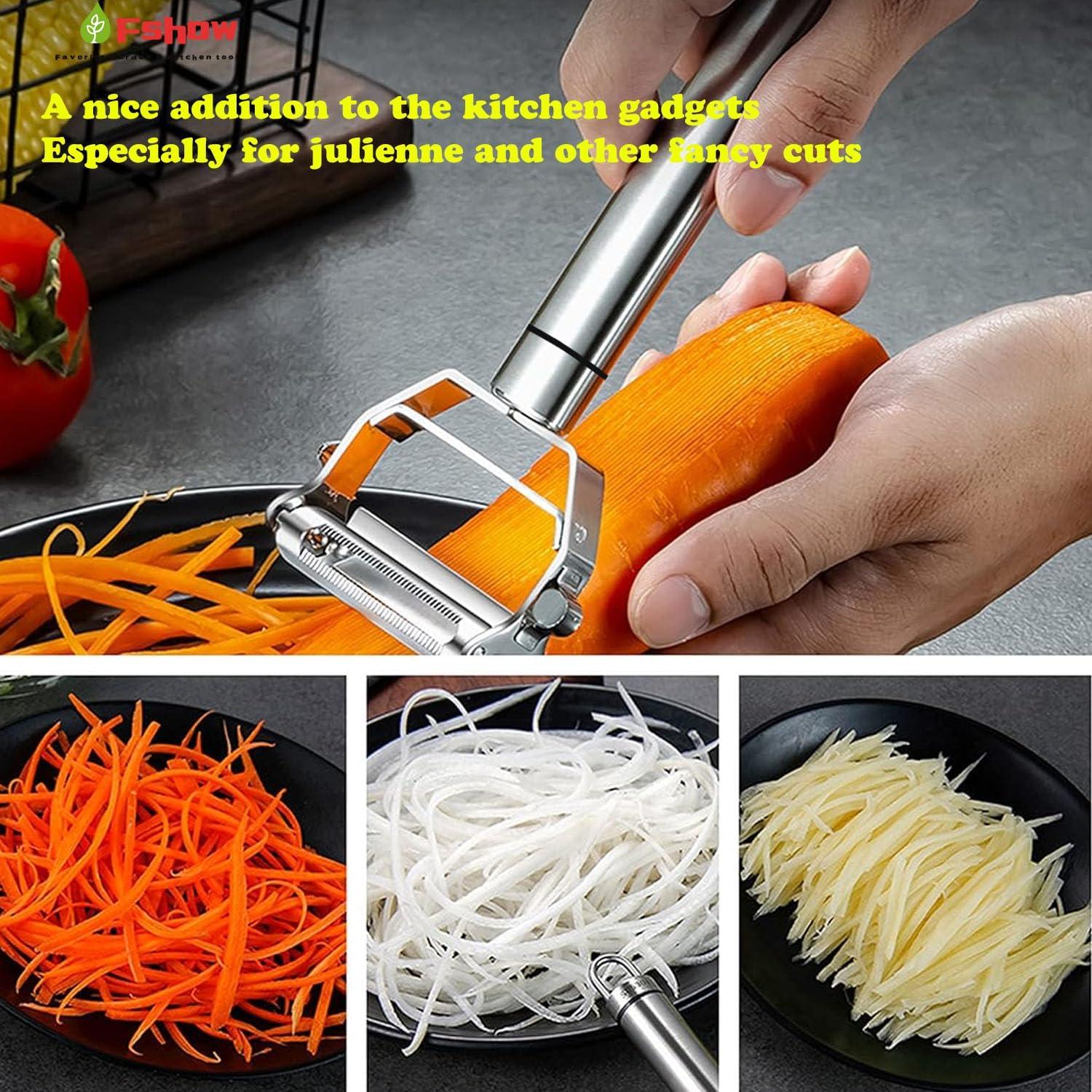 Pelador Doble Lado Fshow de Acero Inoxidable para Verduras