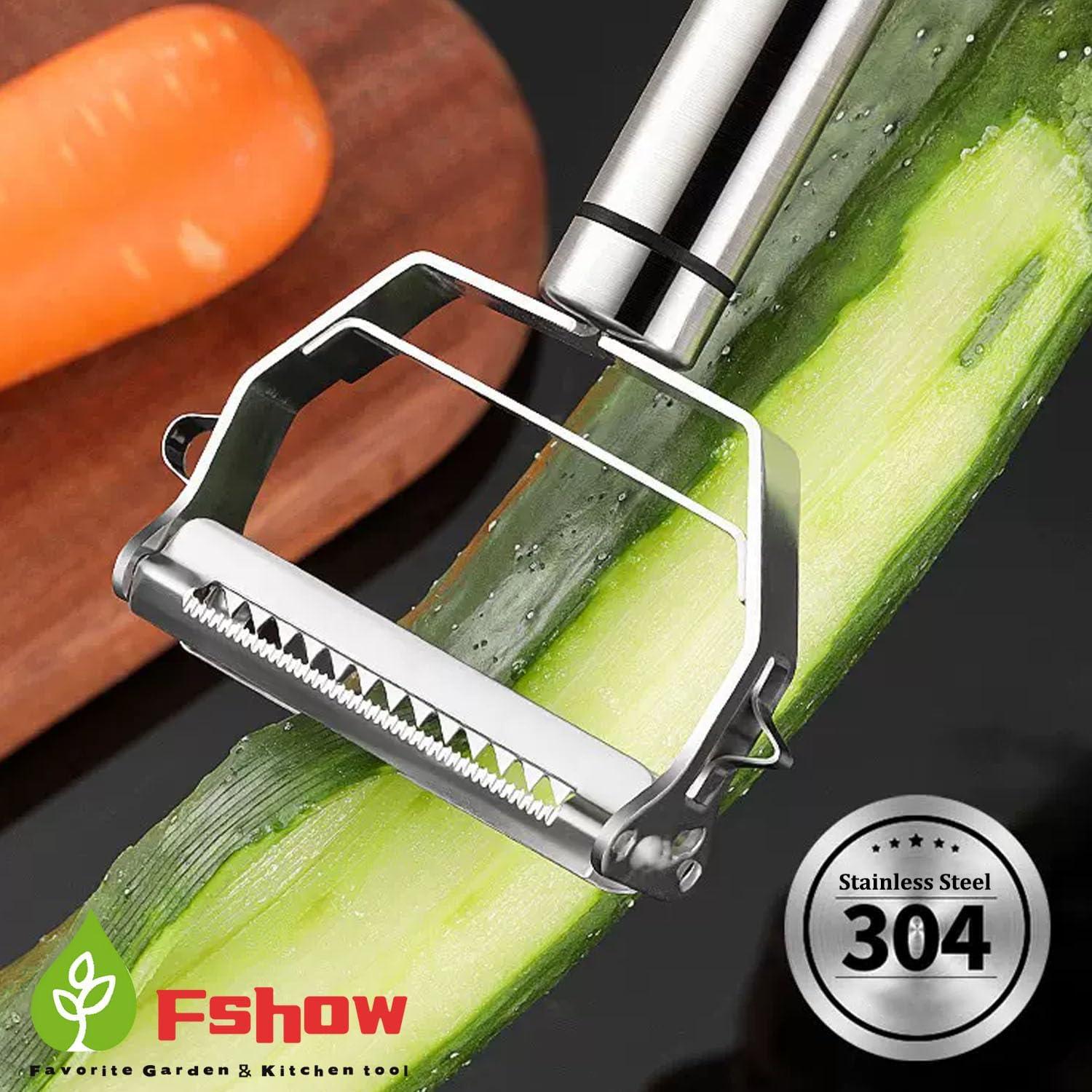 Pelador Doble Lado Fshow de Acero Inoxidable para Verduras