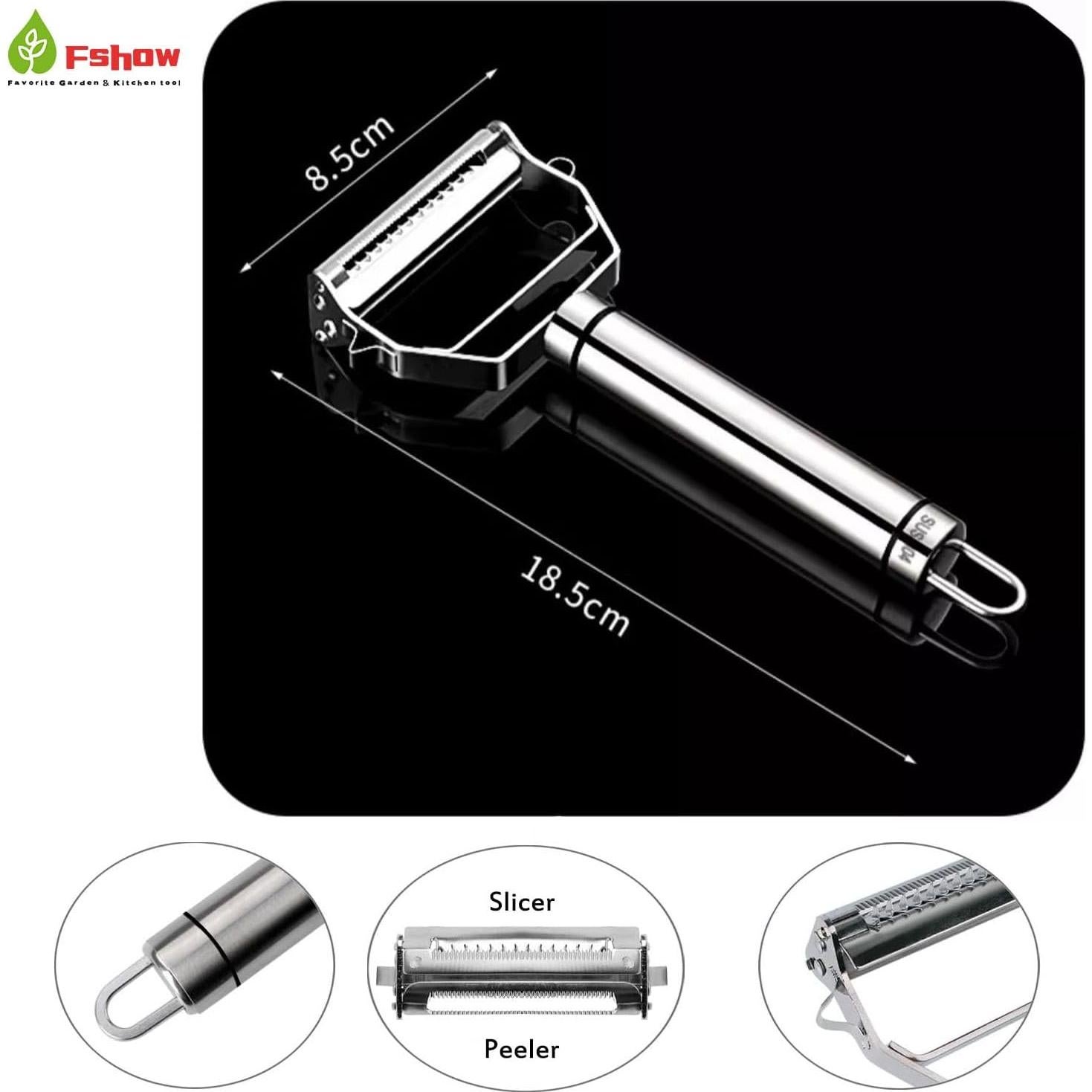 Pelador Doble Lado Fshow de Acero Inoxidable para Verduras