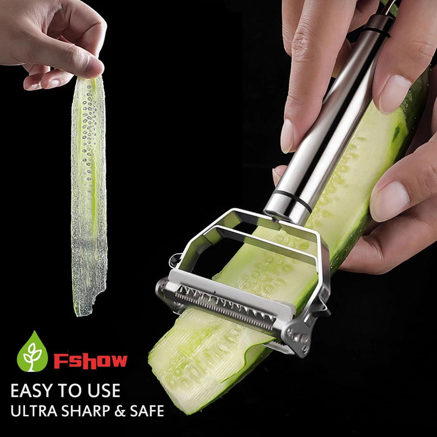 Pelador Doble Lado Fshow de Acero Inoxidable para Verduras