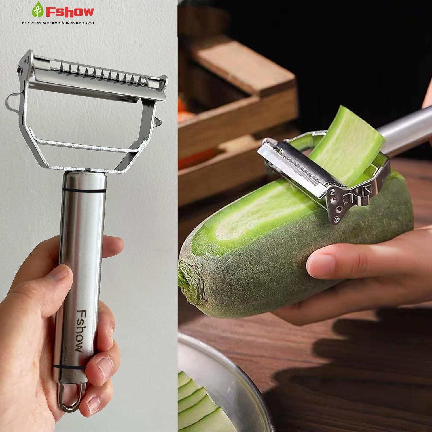 Pelador Doble Lado Fshow de Acero Inoxidable para Verduras
