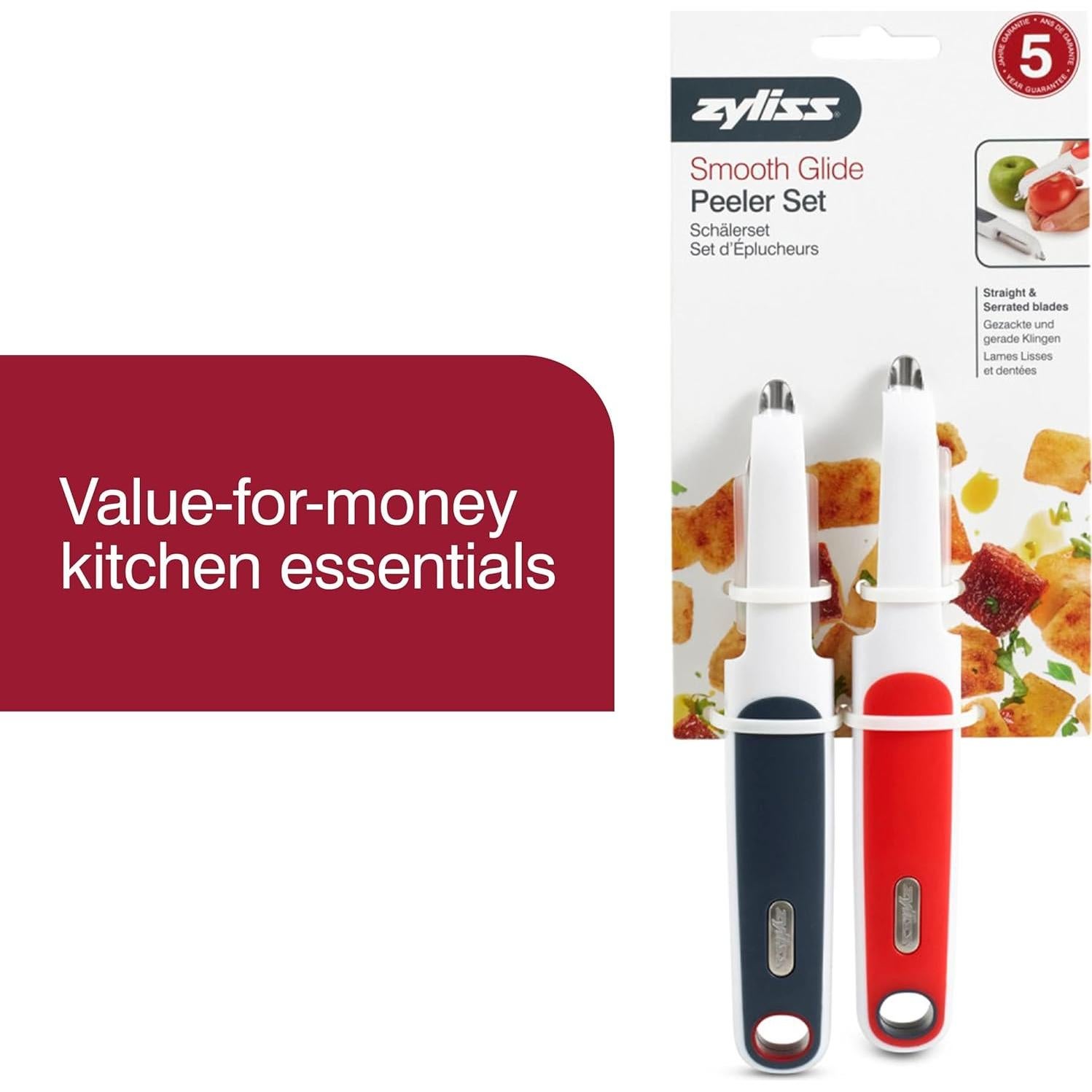 Conjunto de Peladores de Verduras Zyliss - 2 Piezas Acero Inoxidable