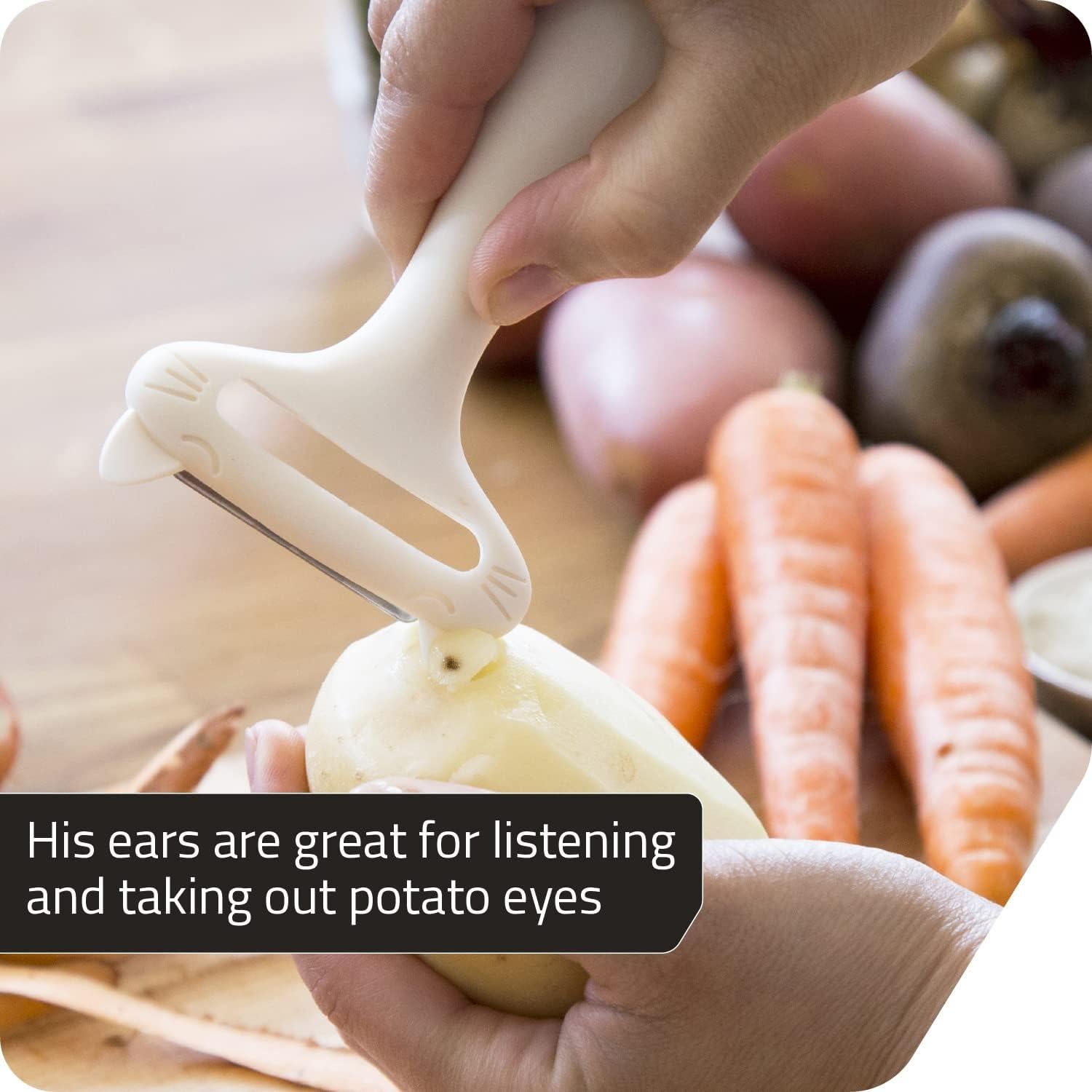 Pelador de Verduras Peleg Design Gato Blanco 13x7.4cm