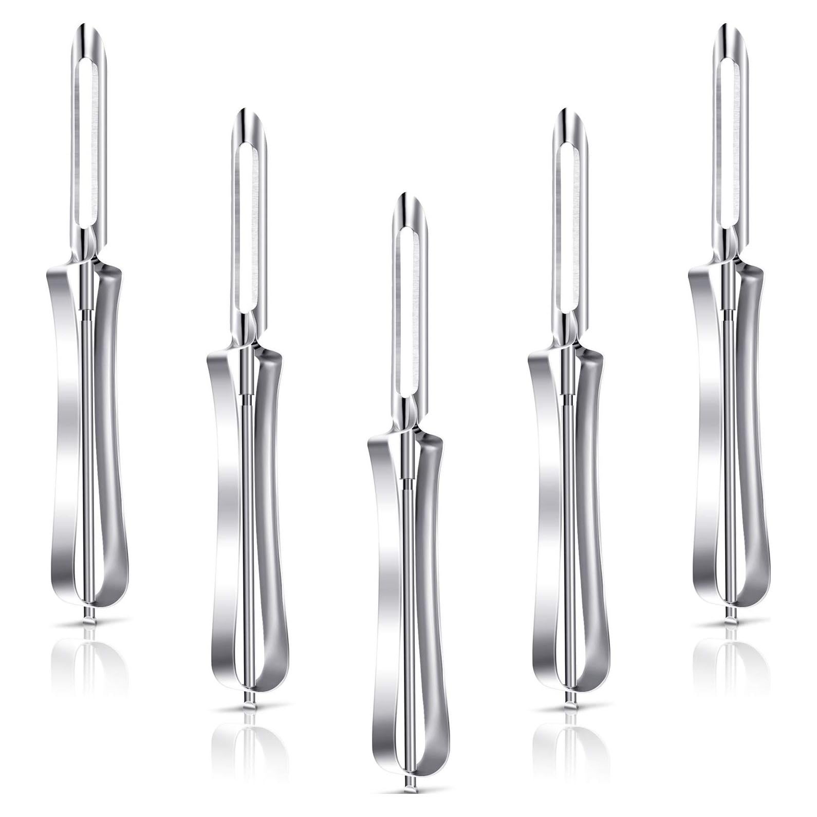 Pelador Rotatorio de Acero Inoxidable Mudder - 5 Piezas Ergonómico