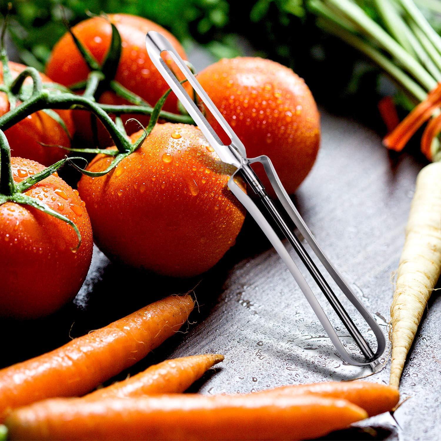 Pelador Rotatorio de Acero Inoxidable Mudder - 5 Piezas Ergonómico