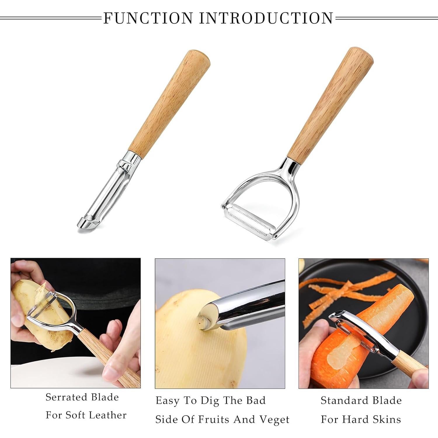 Juego de Peladores de Patatas Beereraver - Acero Inoxidable, 2 Piezas