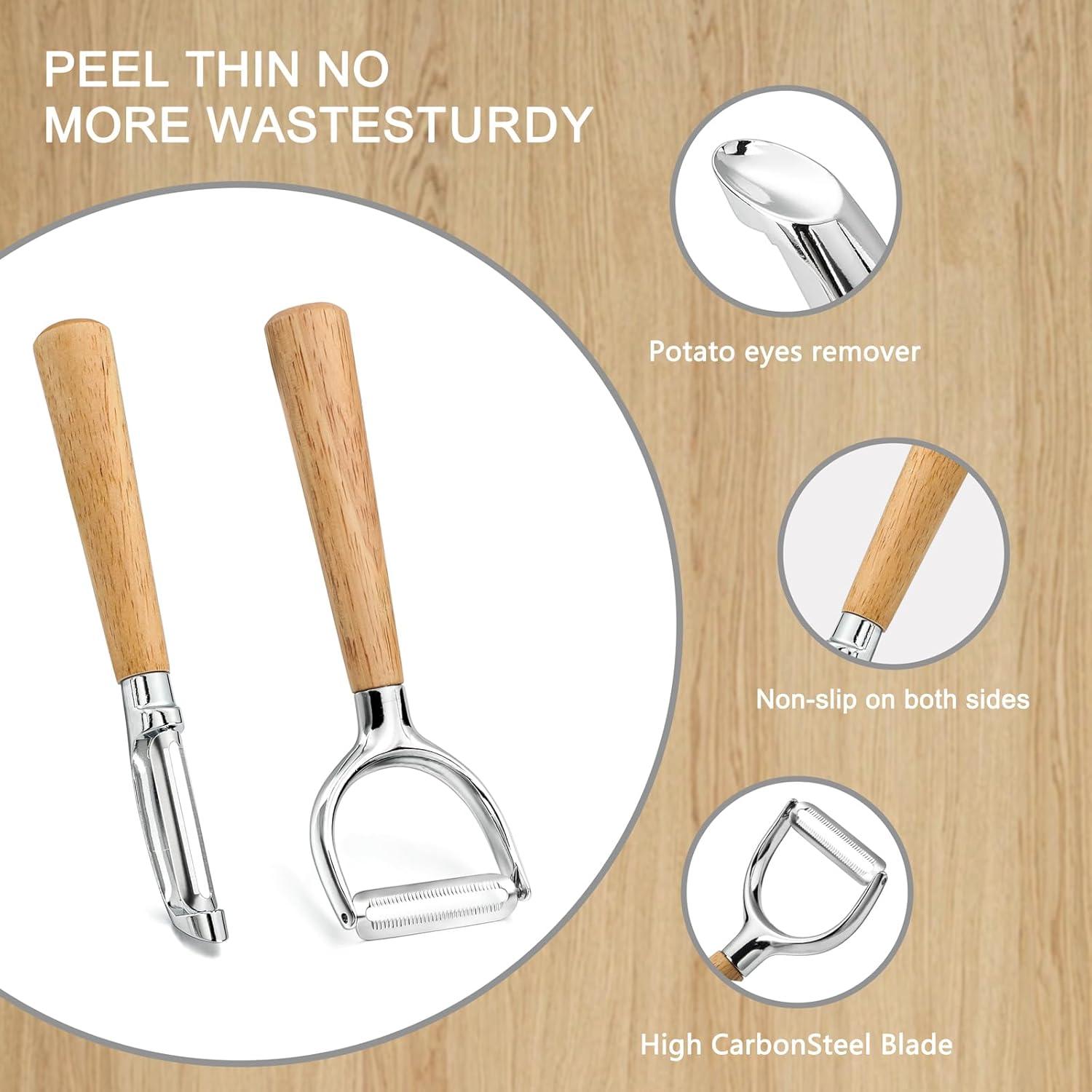 Juego de Peladores de Patatas Beereraver - Acero Inoxidable, 2 Piezas