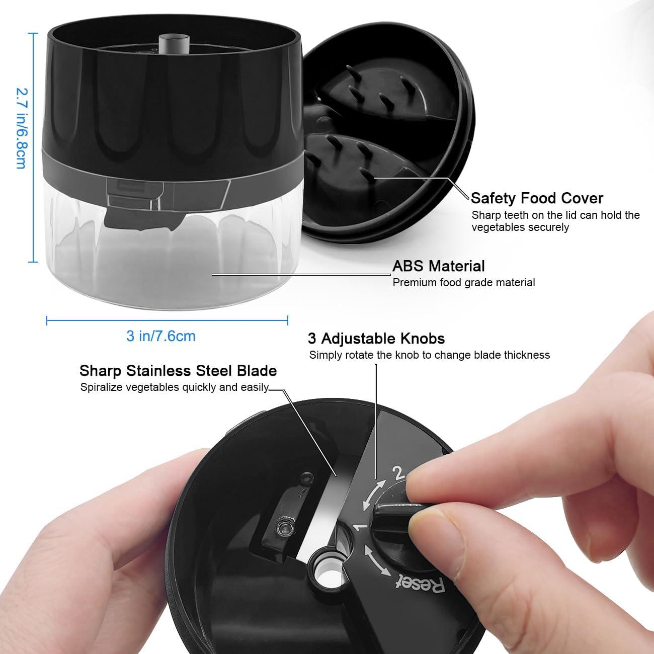 Cortador Espiralizador de Verduras 3 en 1 SUREWIN Negro