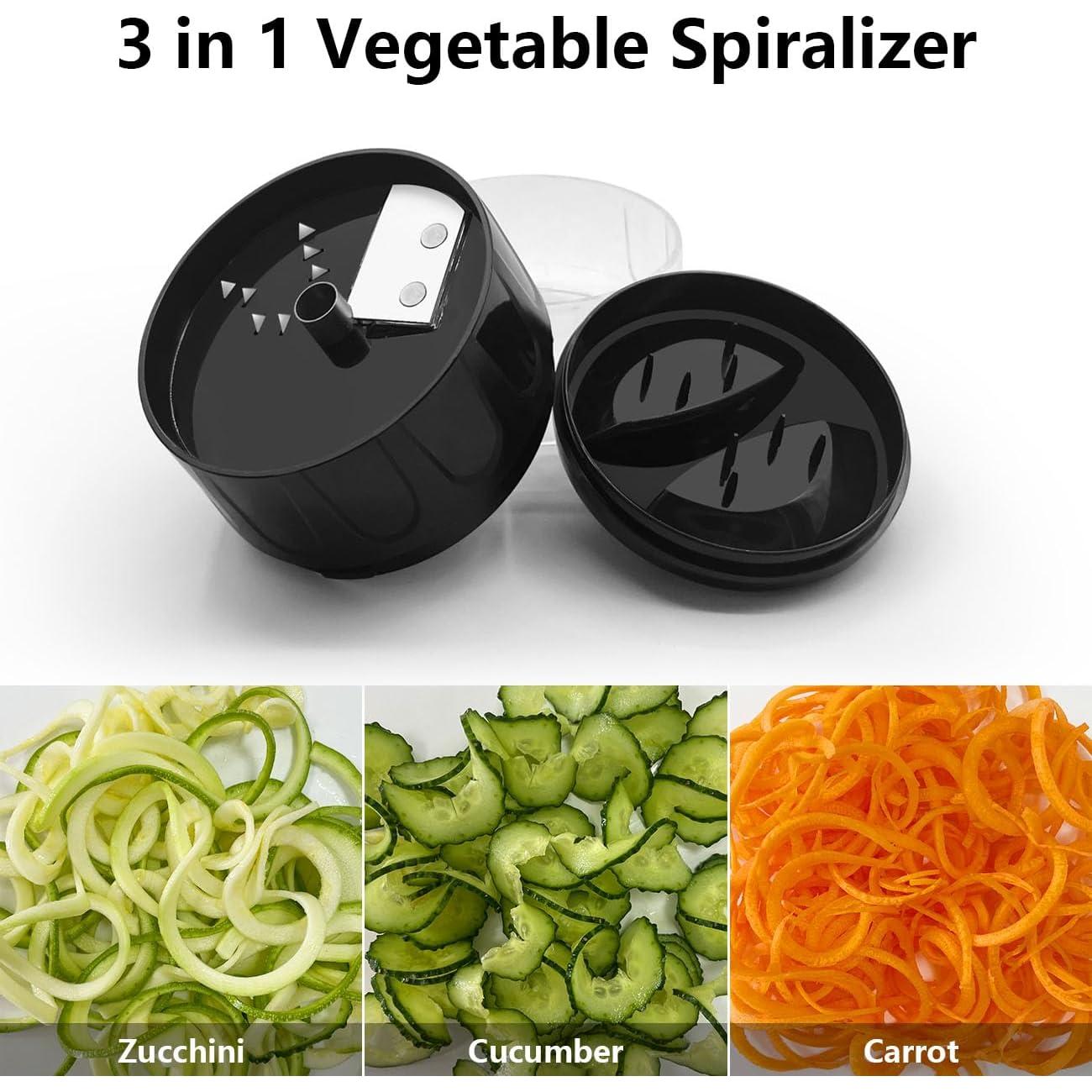 Cortador Espiralizador de Verduras 3 en 1 SUREWIN Negro