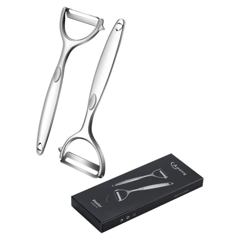 Conjunto de Peladores Amouy 2 Piezas Acero Inoxidable Y