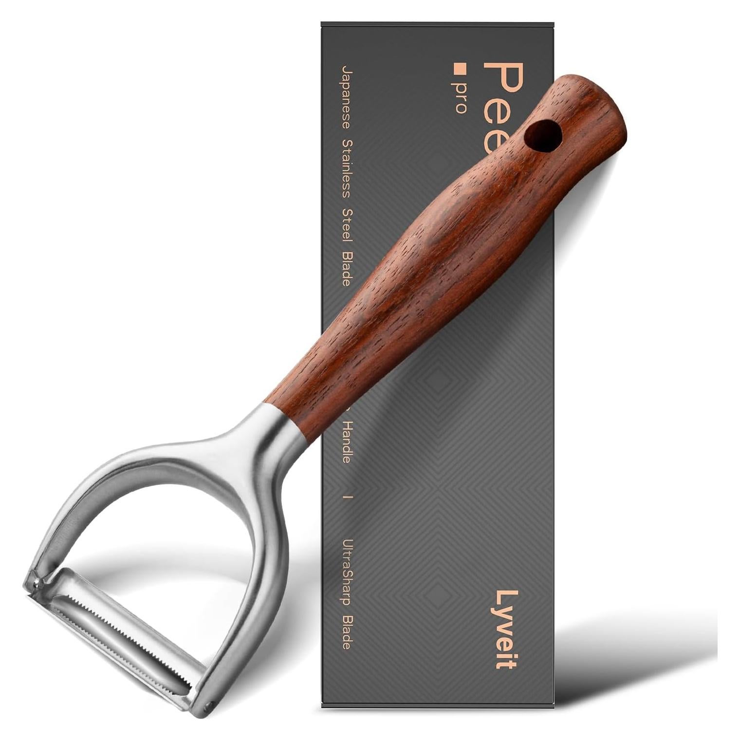 Pelador de Verduras Lyveit STWD003-1 con Mango de Madera Antideslizante