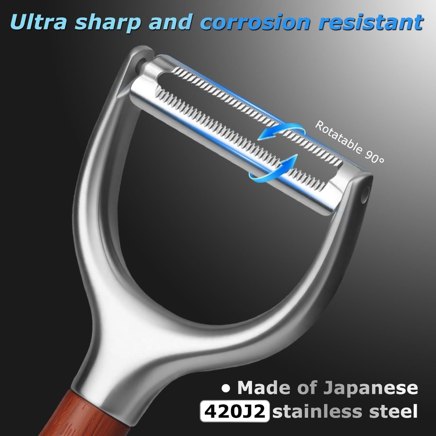 Pelador de Verduras Lyveit STWD003-1 con Mango de Madera Antideslizante