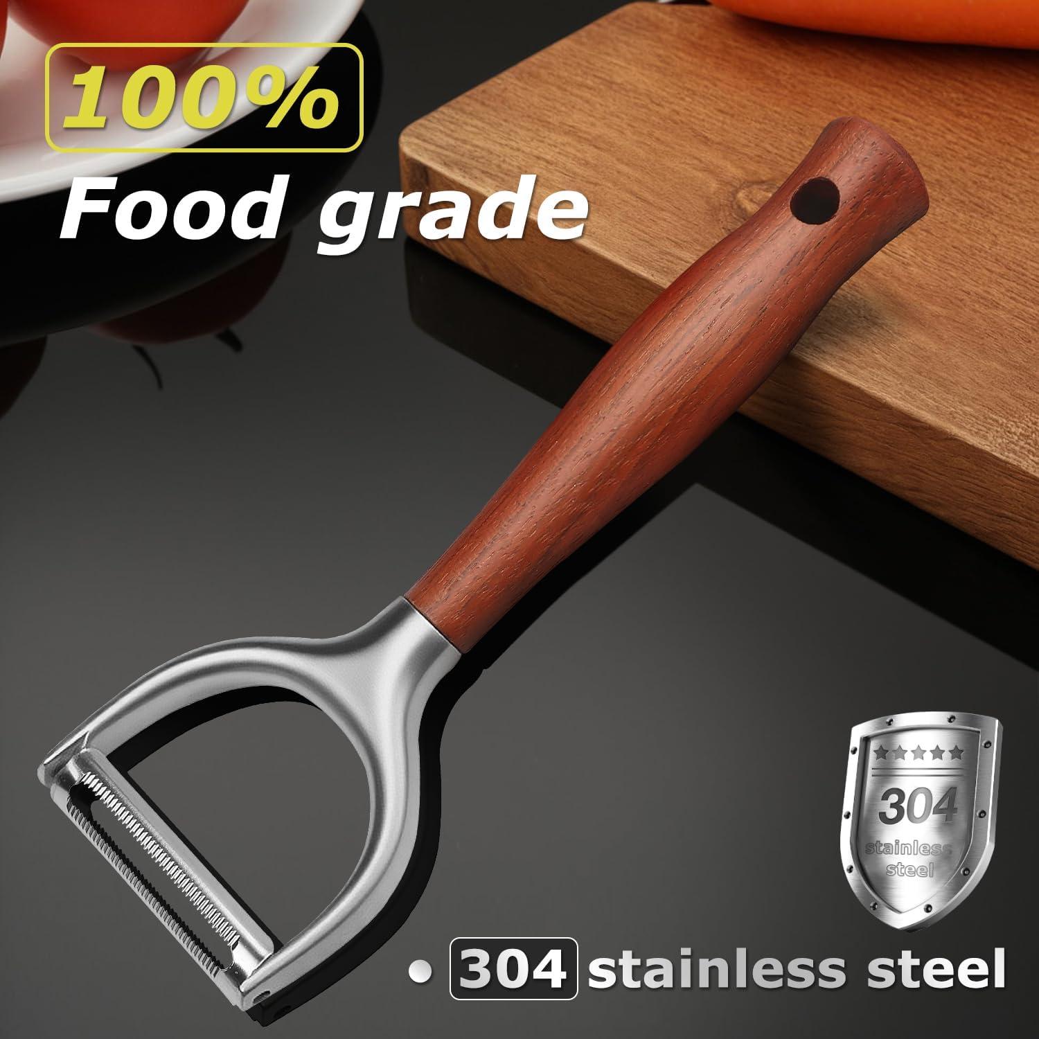 Pelador de Verduras Lyveit STWD003-1 con Mango de Madera Antideslizante