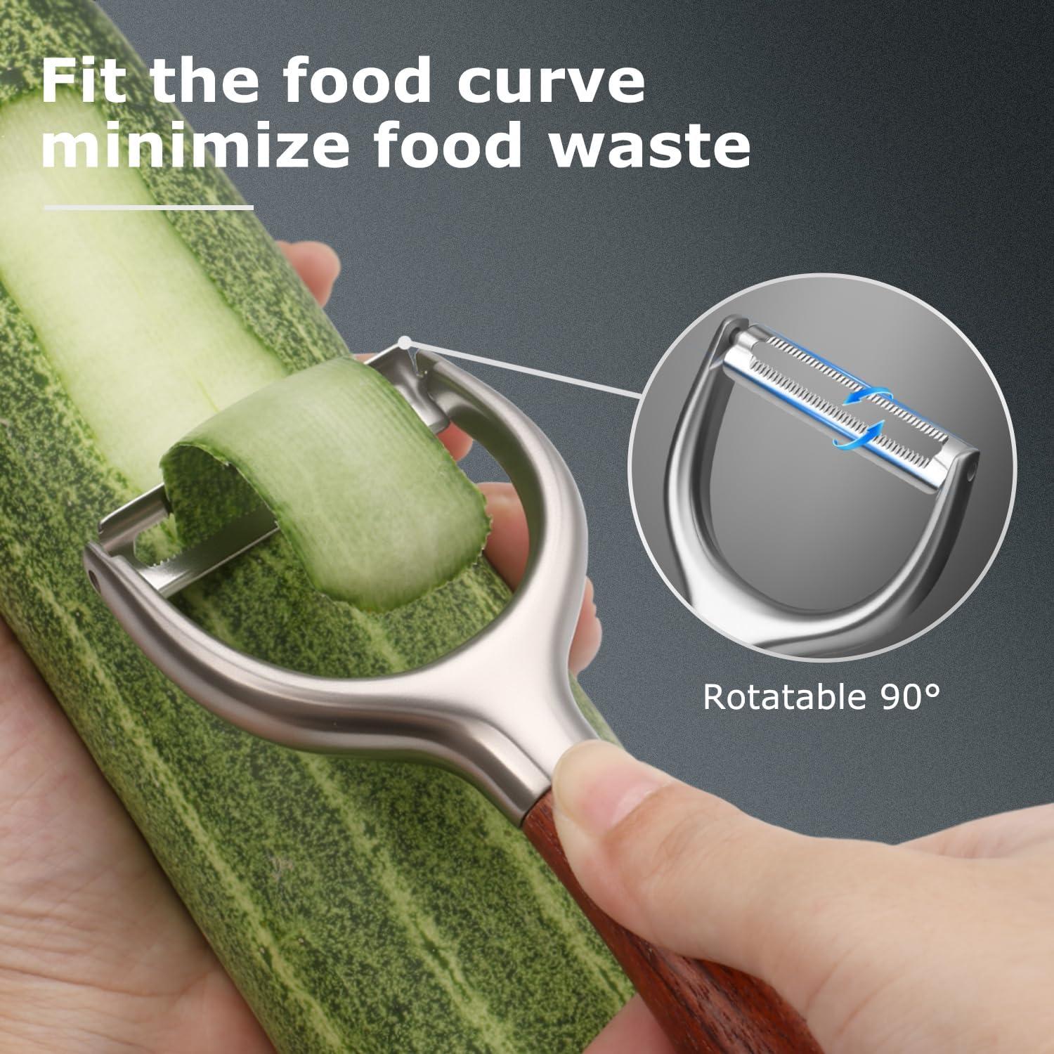 Pelador de Verduras Lyveit STWD003-1 con Mango de Madera Antideslizante