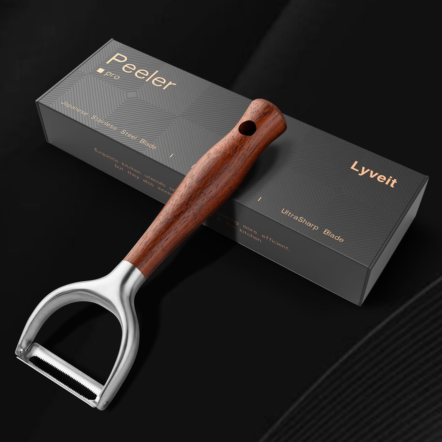 Pelador de Verduras Lyveit STWD003-1 con Mango de Madera Antideslizante