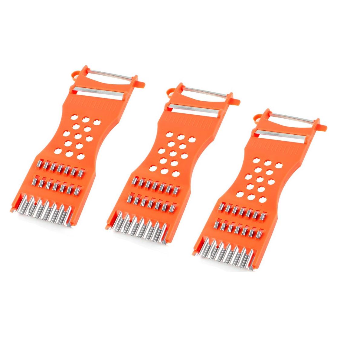Pelador Multifuncional uxcell 3 Pcs Raspador de Metal Naranja