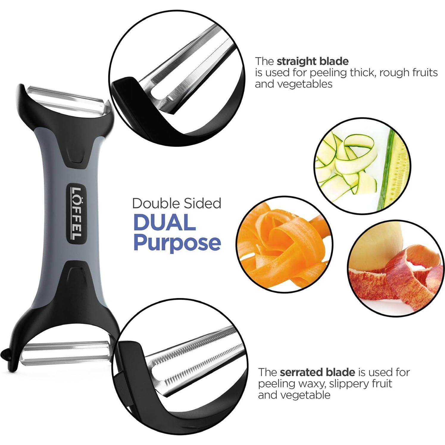 Pelador de Patatas y Verduras LÖFFEL - Doble Cara Ergonómico