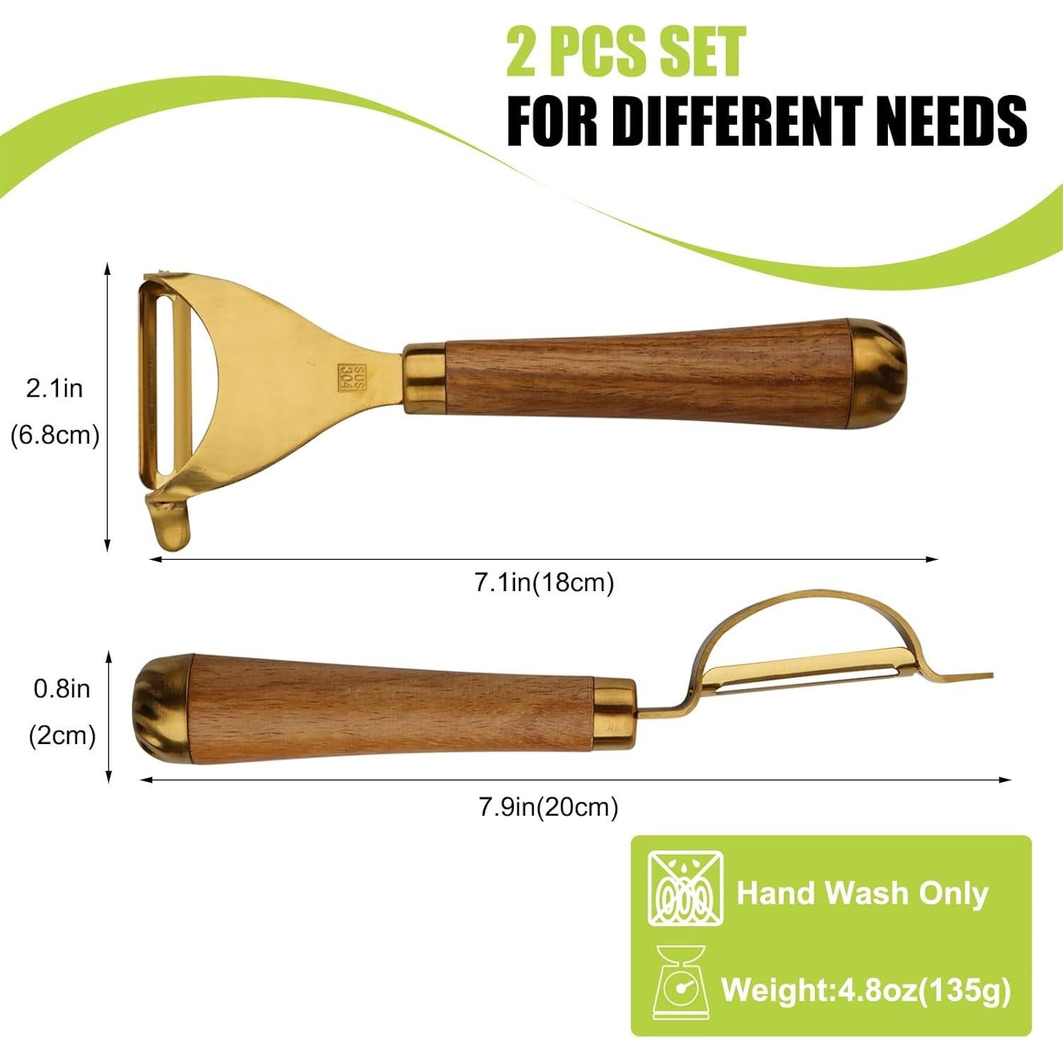 Conjunto de Peladores de Verduras WELLSUIT 2 Piezas Acero Inoxidable