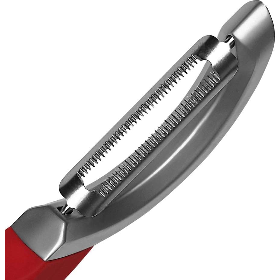 Pelador Giratorio Serrado Microplane Profesional 19cm Rojo