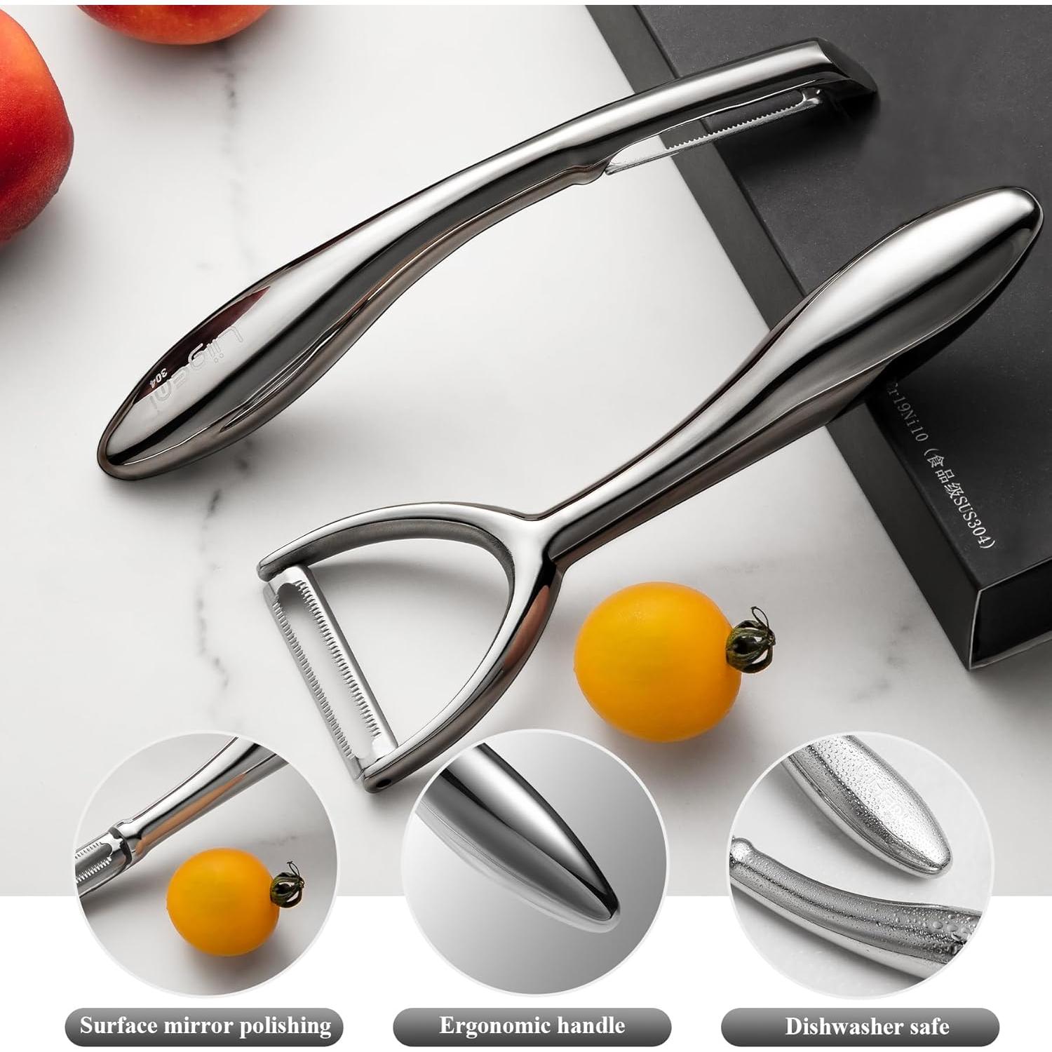 Pelador de Verduras LIIGEMI Acero Inoxidable Ergonómico 18 cm