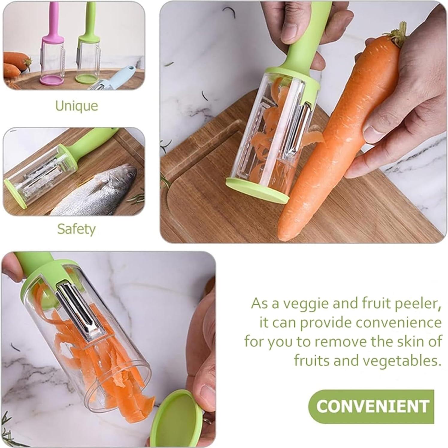 Pelador Multifuncional Genérico 2 en 1 con Caja de Almacenamiento