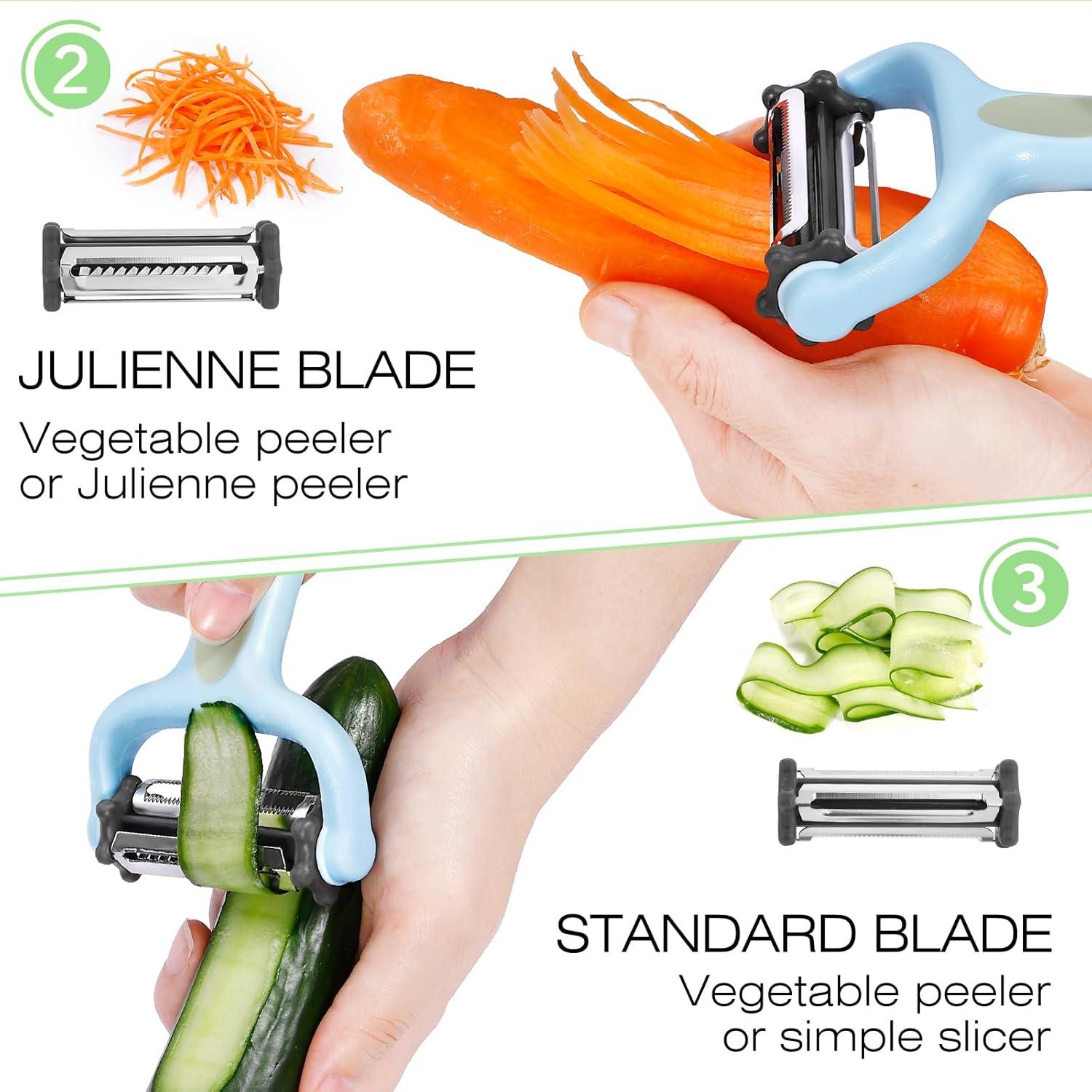 Pelador de Verduras 3 en 1 Senbowe con Mango Antideslizante