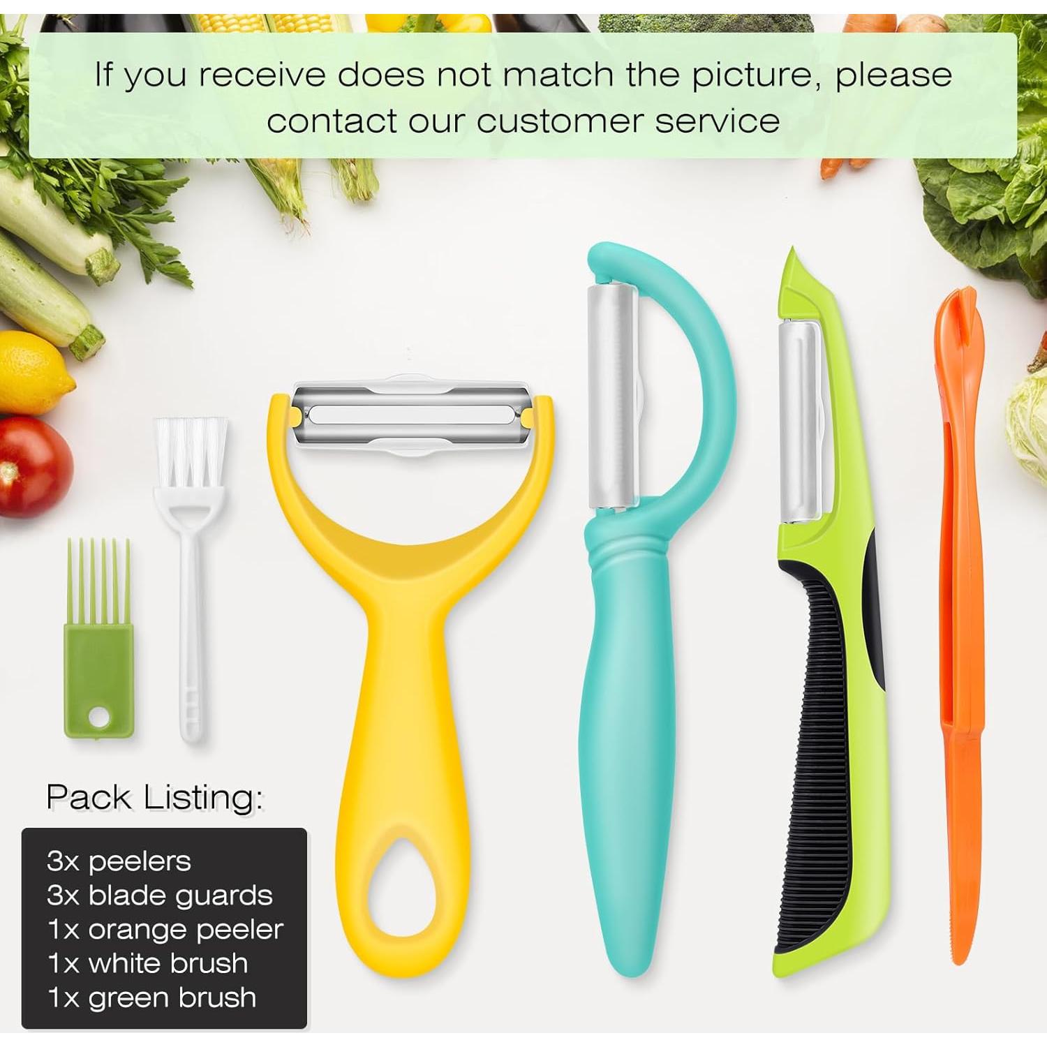 Pelador de Verduras Senbowe 3 en 1 Acero Inoxidable Colorido