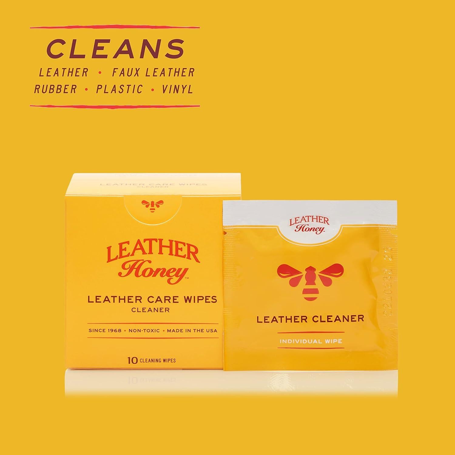 Toallitas Limpiadoras de Cuero Leather Honey - 10 Unidades