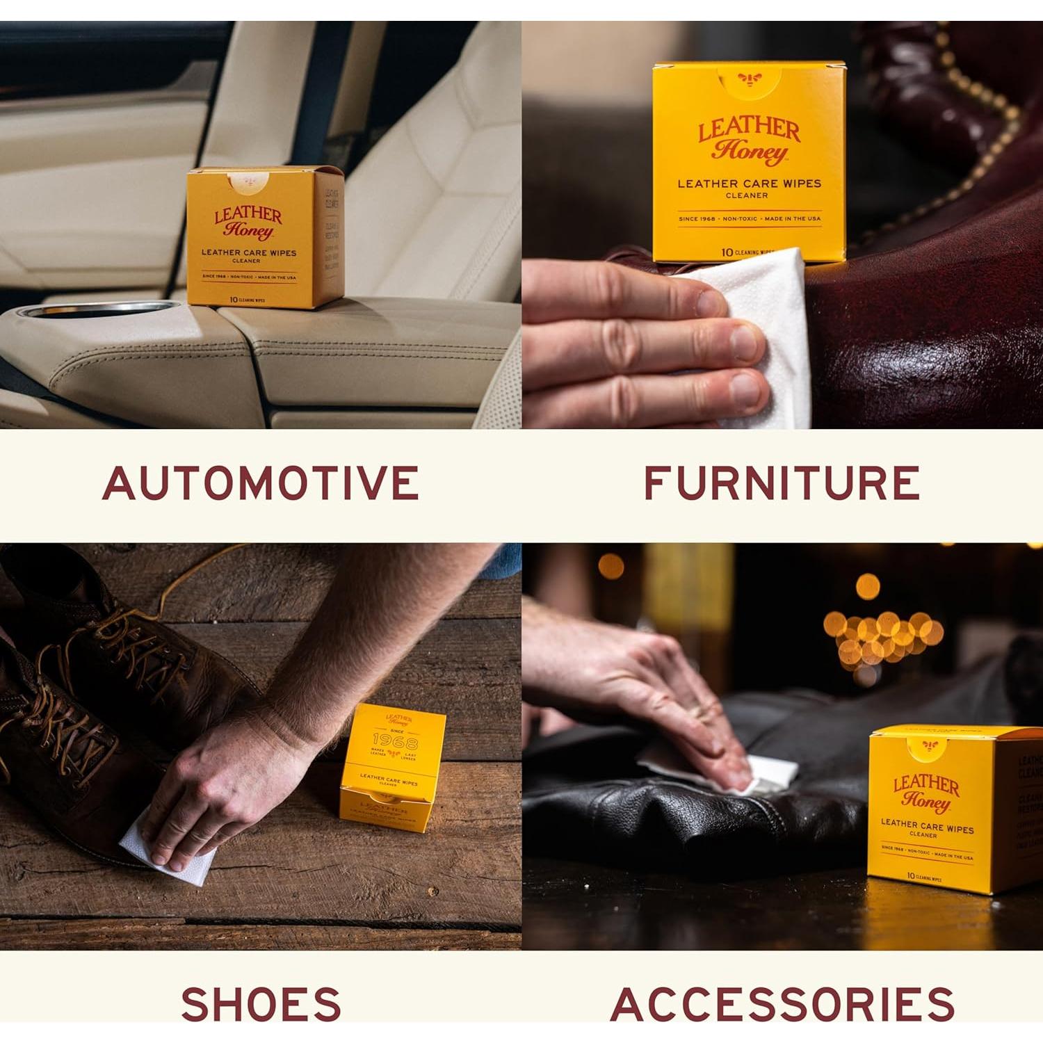 Toallitas Limpiadoras de Cuero Leather Honey - 10 Unidades